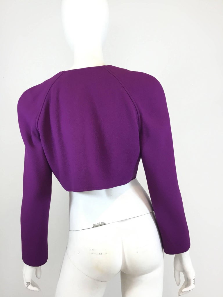 Valentino Purple Cropped Vintage Bolero Jacket at 1stDibs