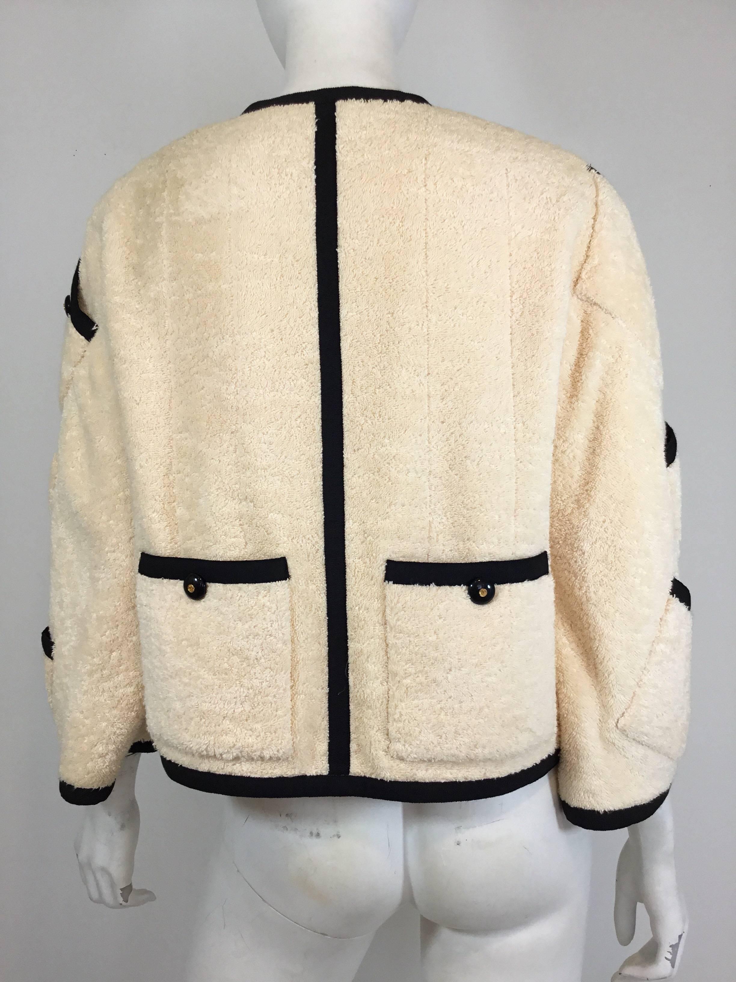chanel terry cloth jacket