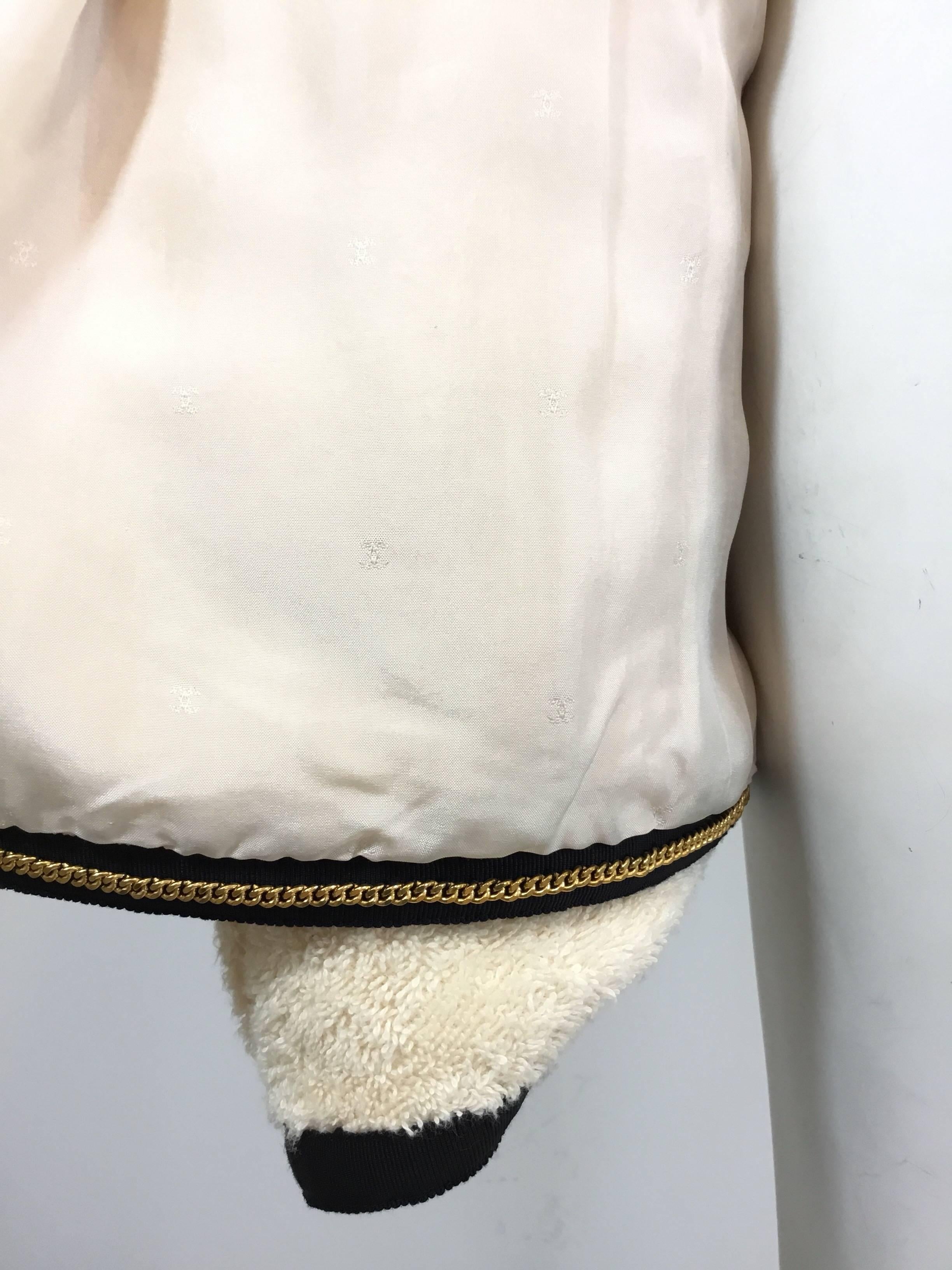 White Chanel Collection 28 Terry Cloth Jacket