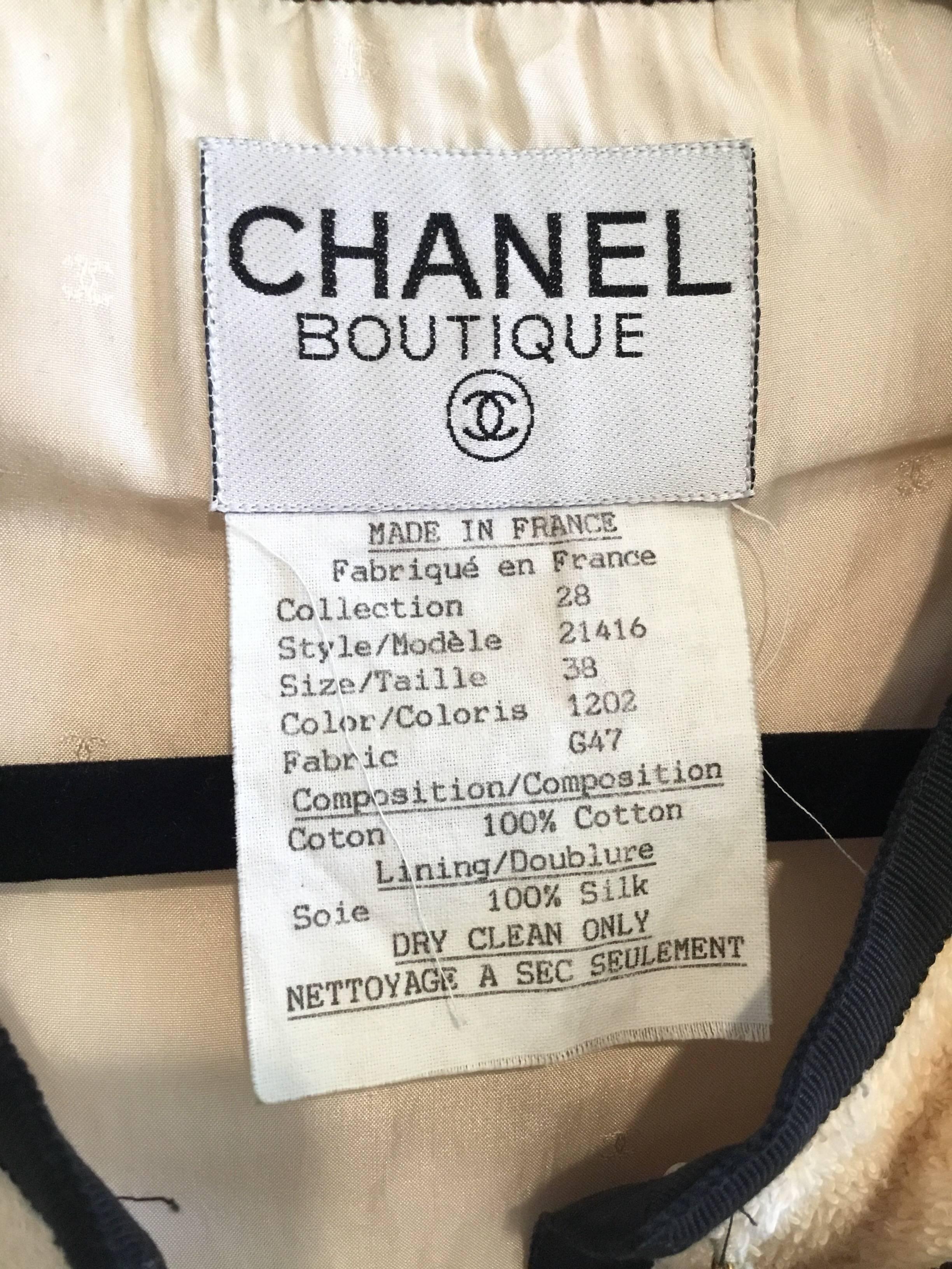Chanel Collection 28 Terry Cloth Jacket In Excellent Condition In Carmel, CA