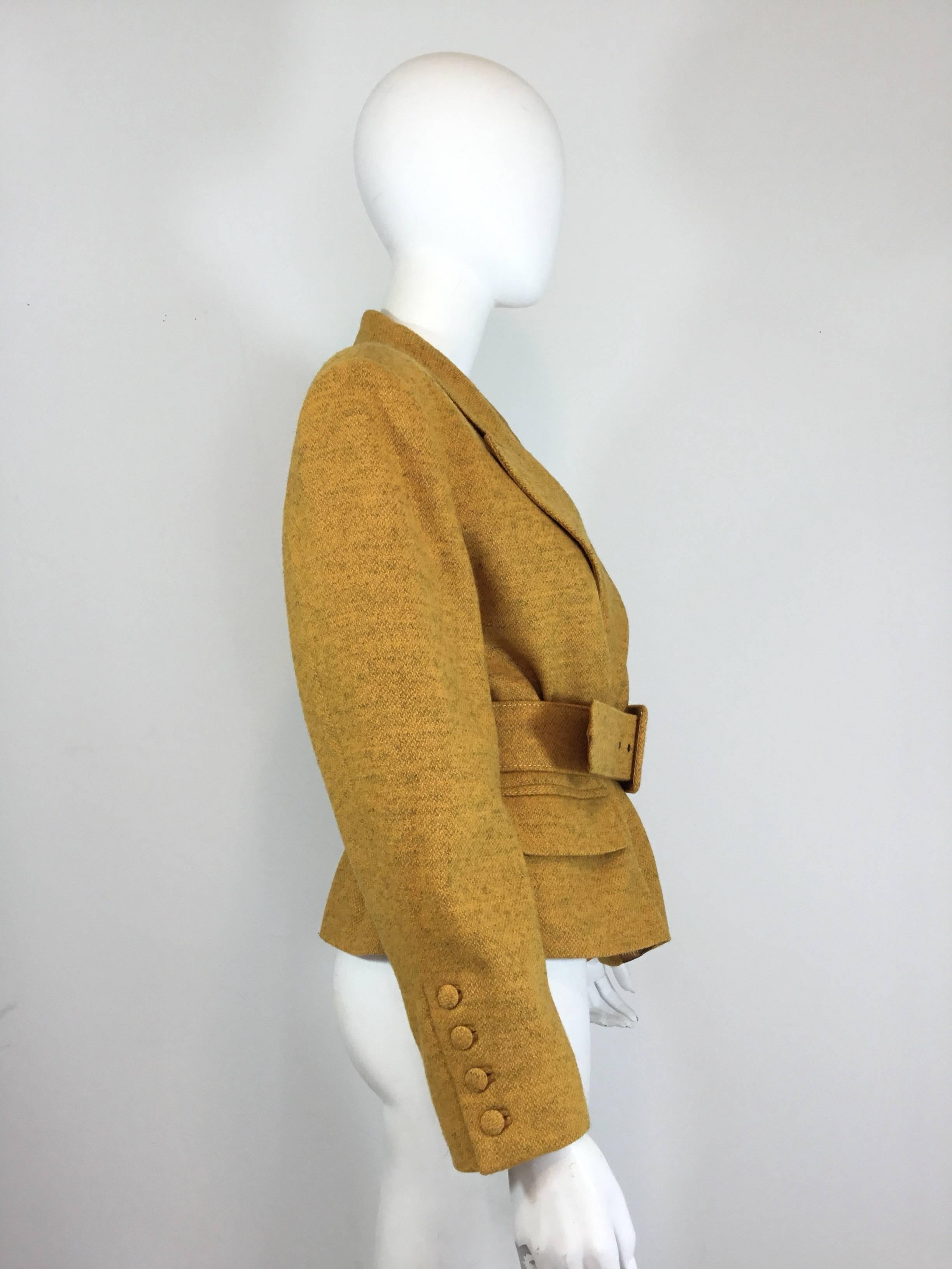 Jean Paul Gaultier Wool Belted Jacket In Excellent Condition In Carmel, CA