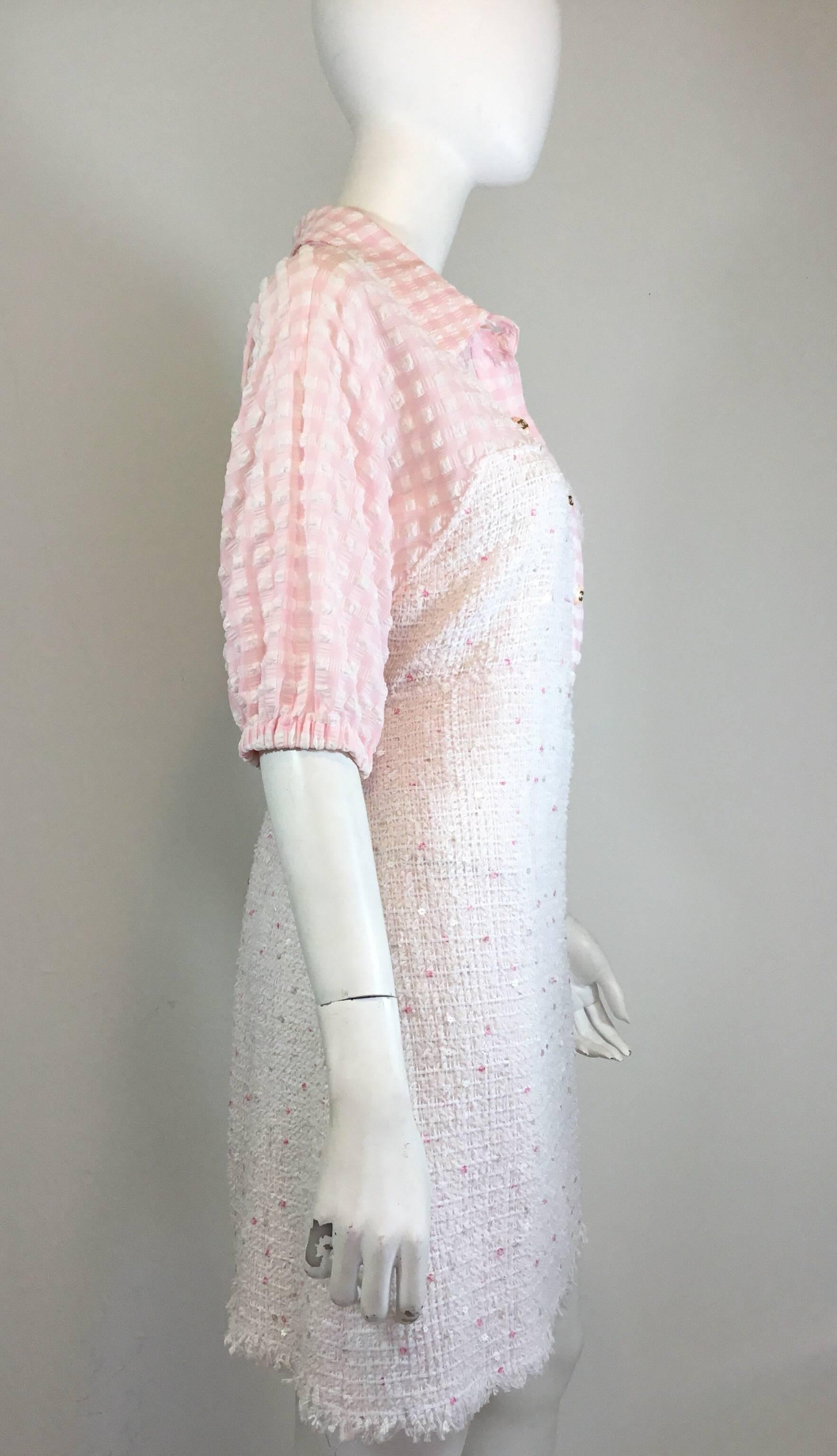 pink chanel tweed dress