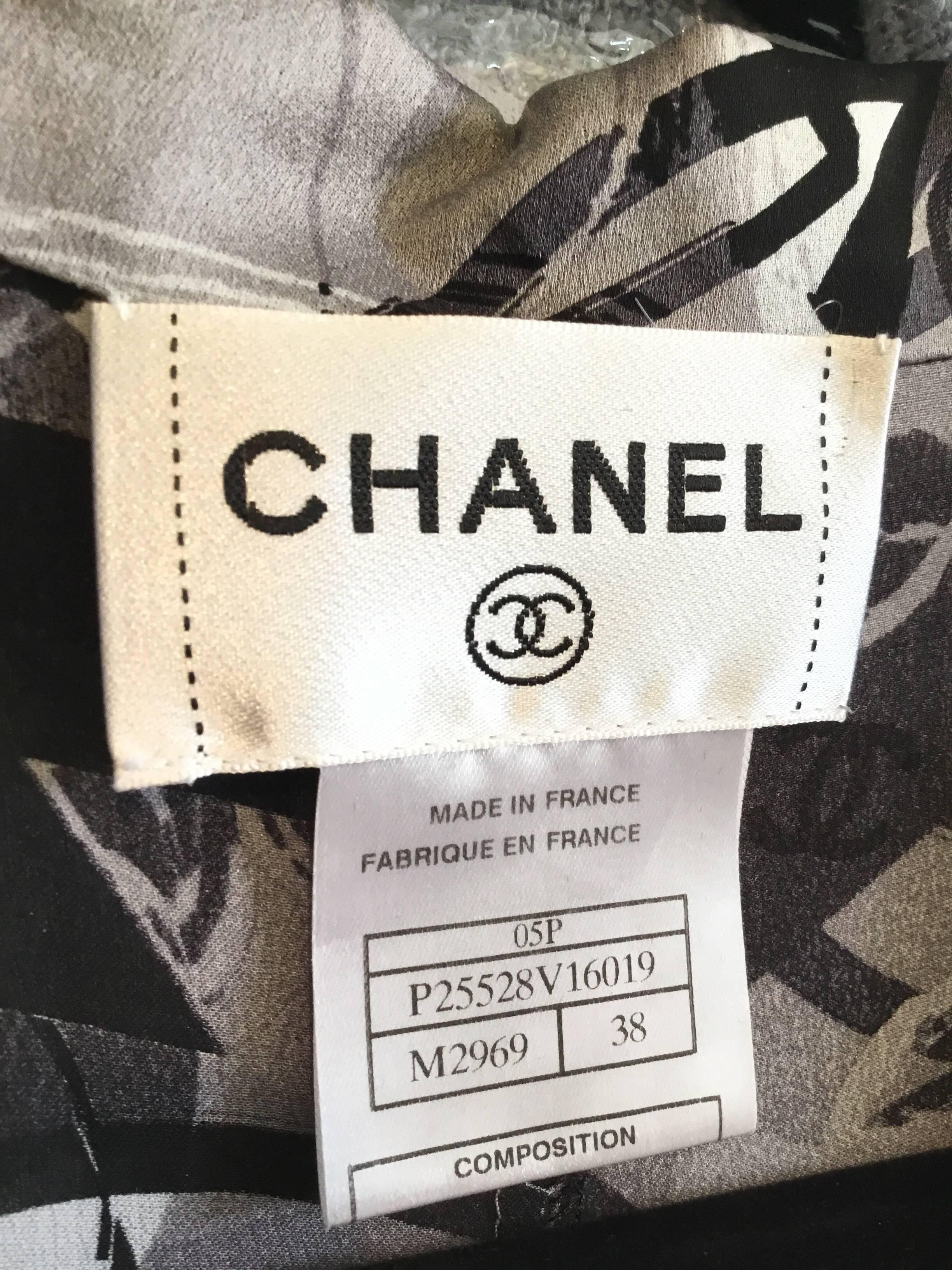 Chanel 2005 P Silk Print Dress 2