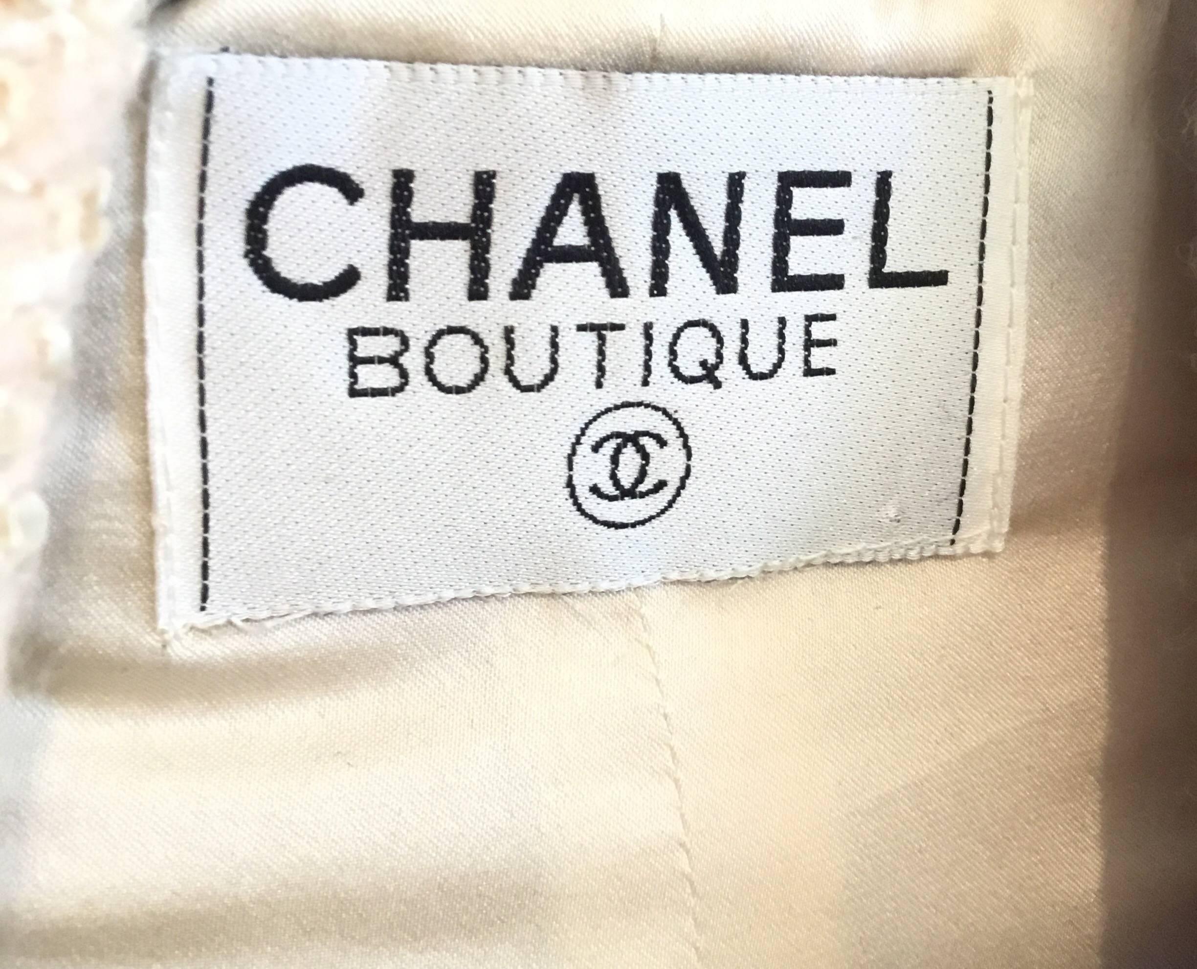 Chanel Boutique Satin Trim Vintage Jacket In Excellent Condition In Carmel, CA