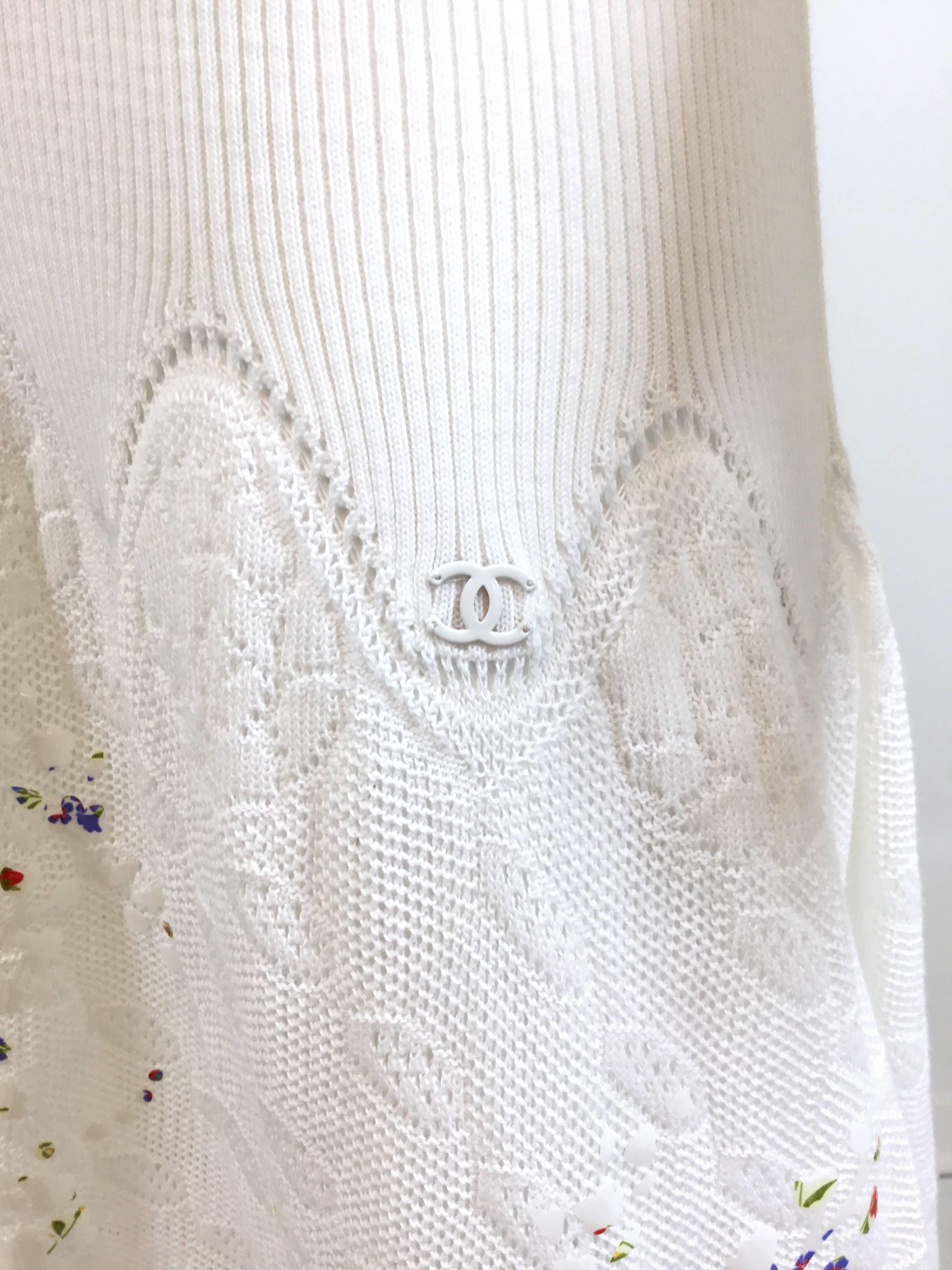 Chanel 2004 P Knit Dress with Broken China Appliqué  2