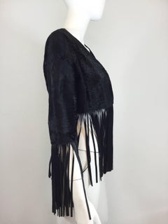 Bisang Couture Broadtail Jacket with Leather Fringe