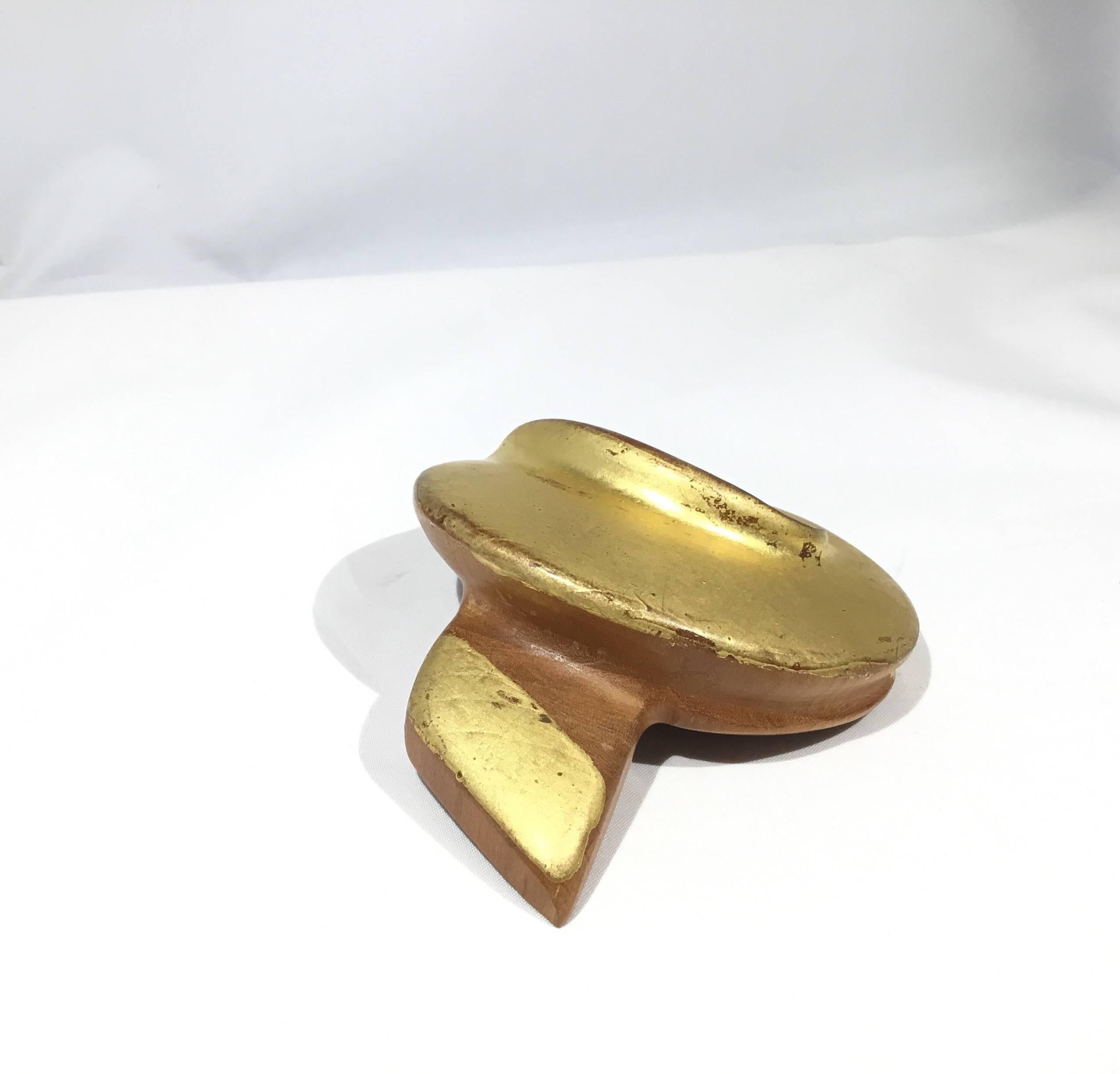 Aesthetic Movement Patricia Von Muslin Signed Wood Pin Brooch