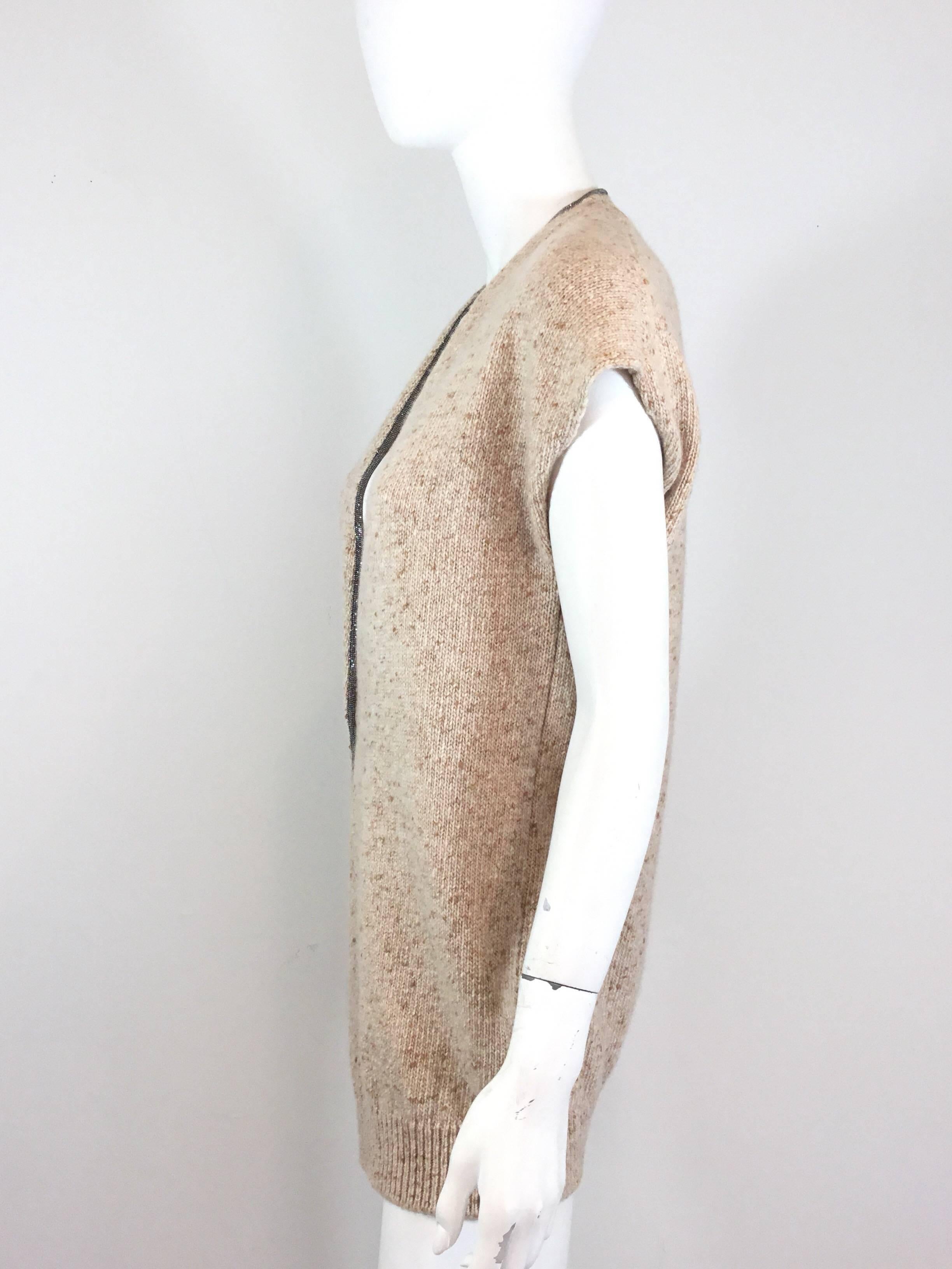 Beige Brunello Cucinelli Cashmere Sleeveless Vest