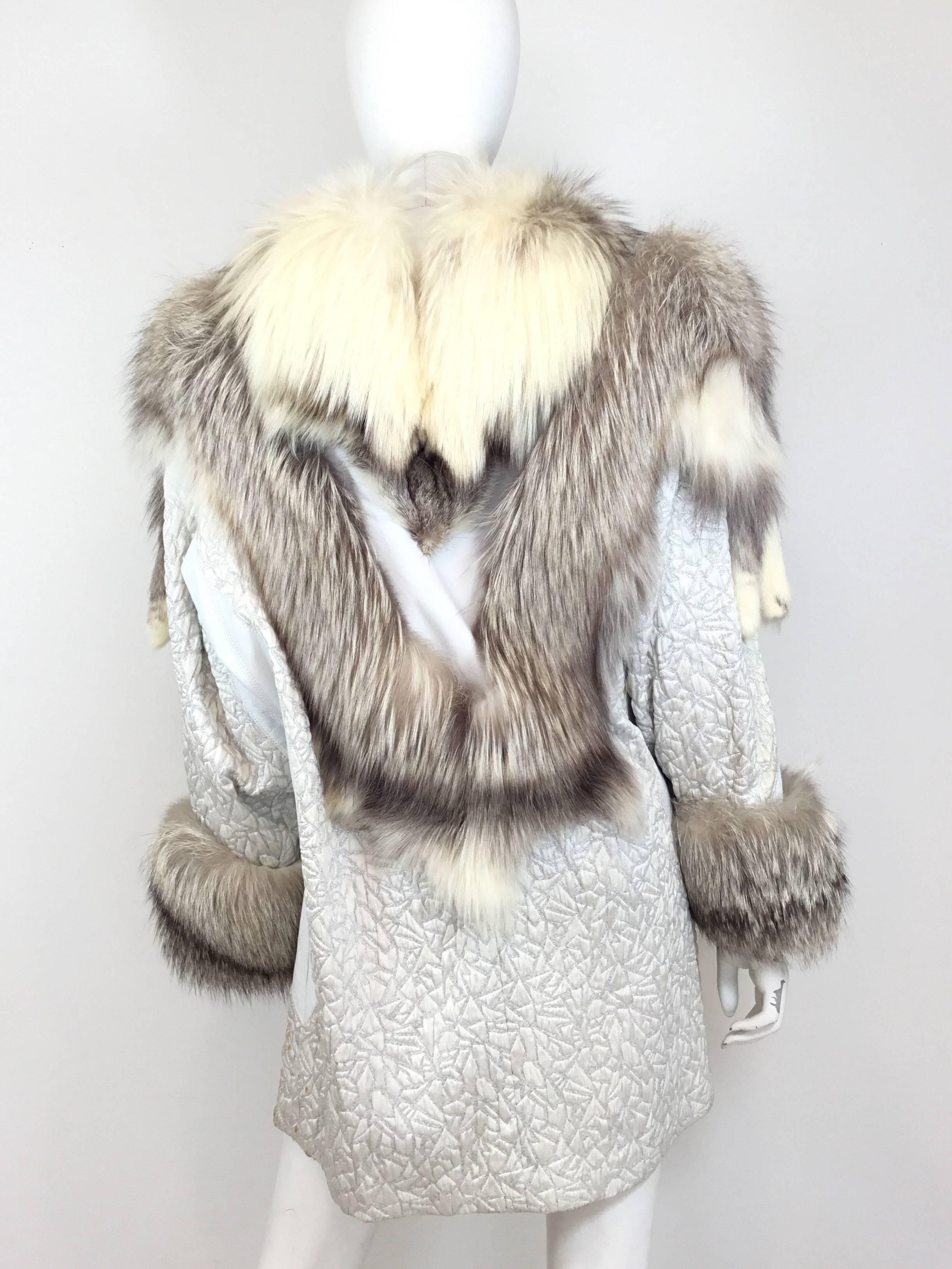 Christine Vogdt Fox Fur and Leather Coat In Excellent Condition In Carmel, CA