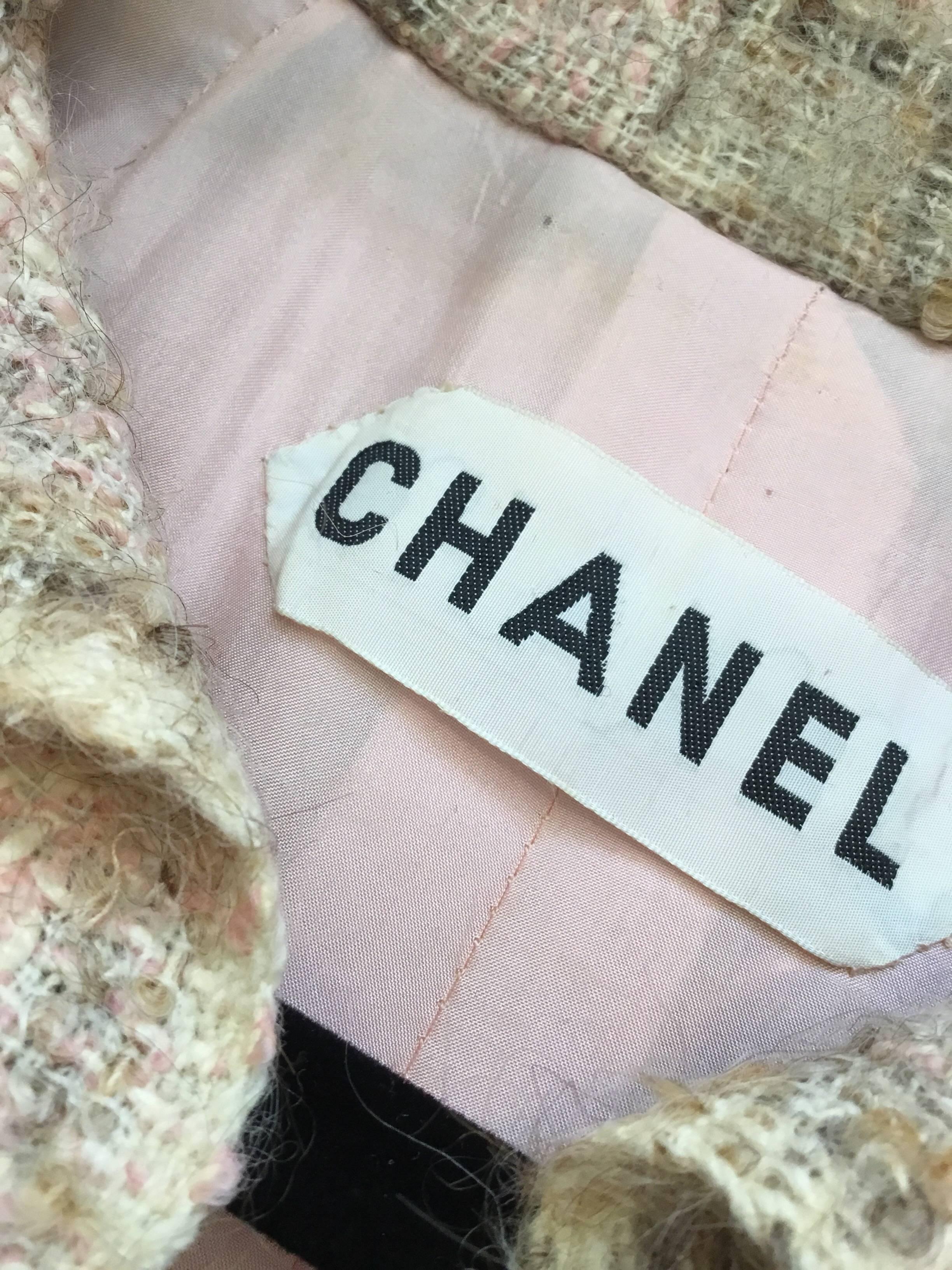 Chanel Couture 1960’s Pink Tweed Skirt Suit 2