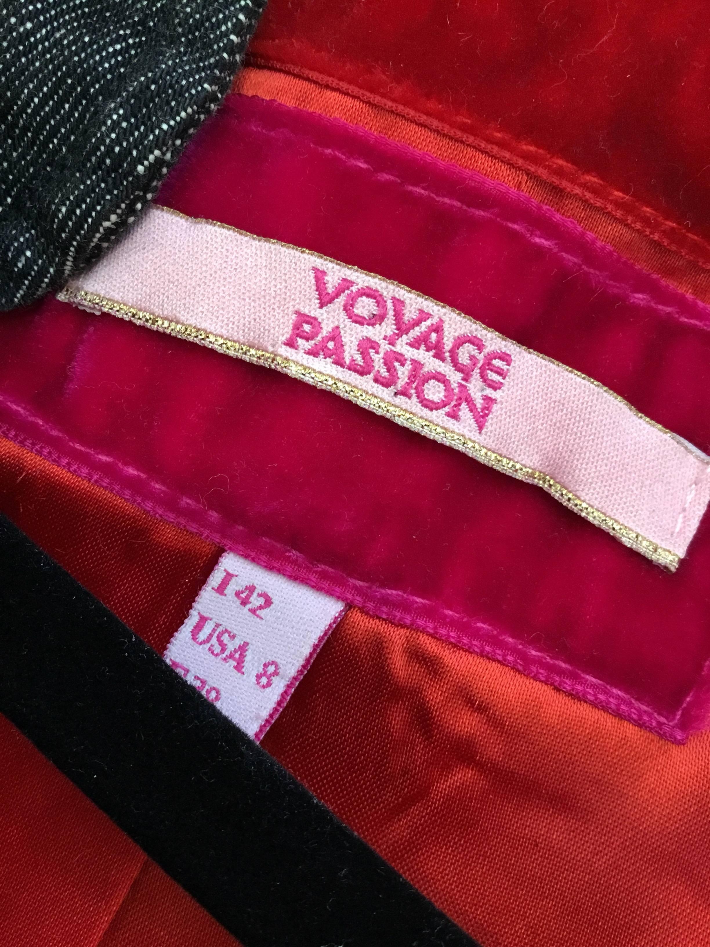 Black Voyage Passion Embellished Denim Jacket For Sale