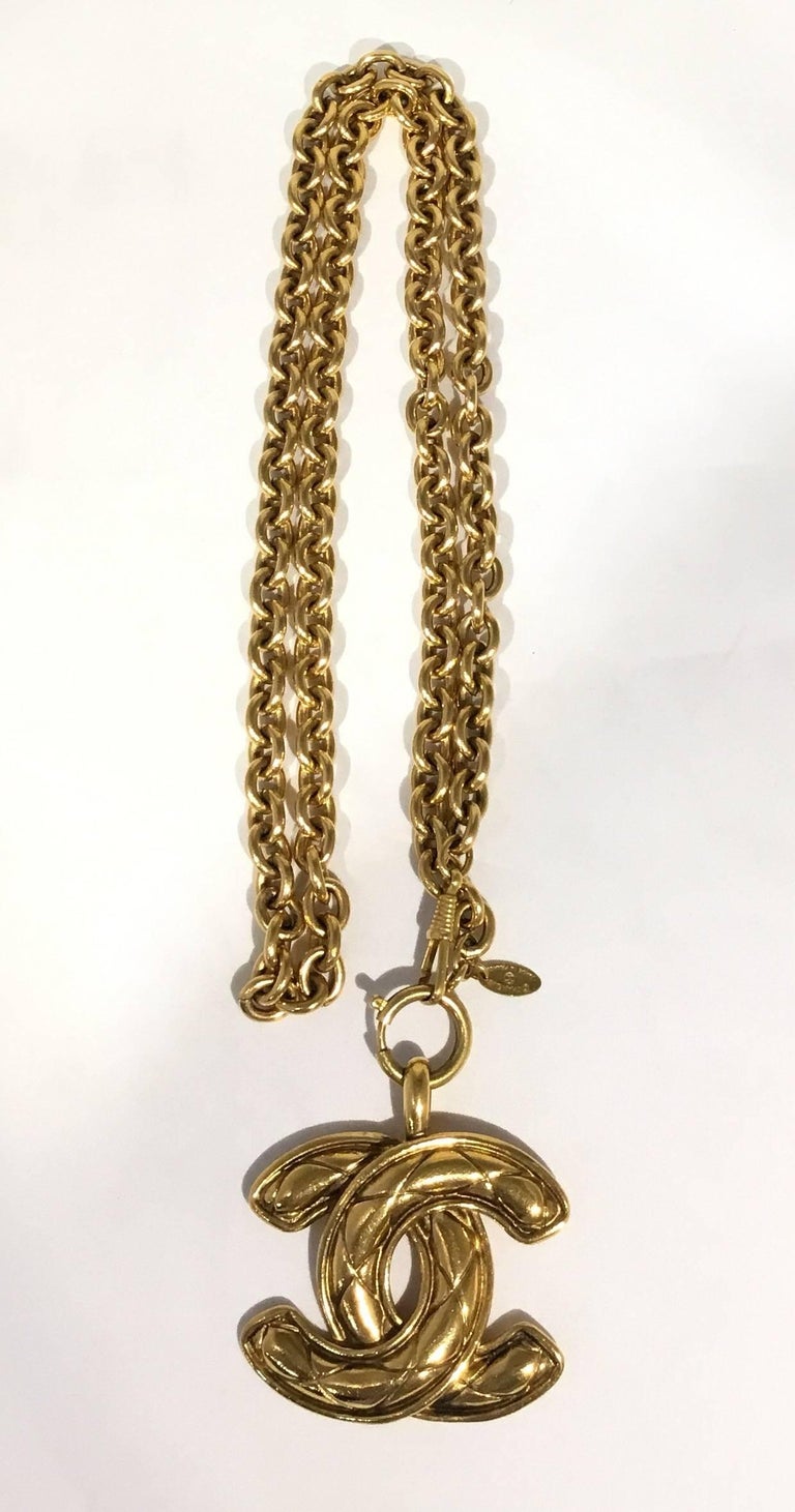 Chanel 1990’s Vintage Chain XL Pendant Necklace at 1stDibs