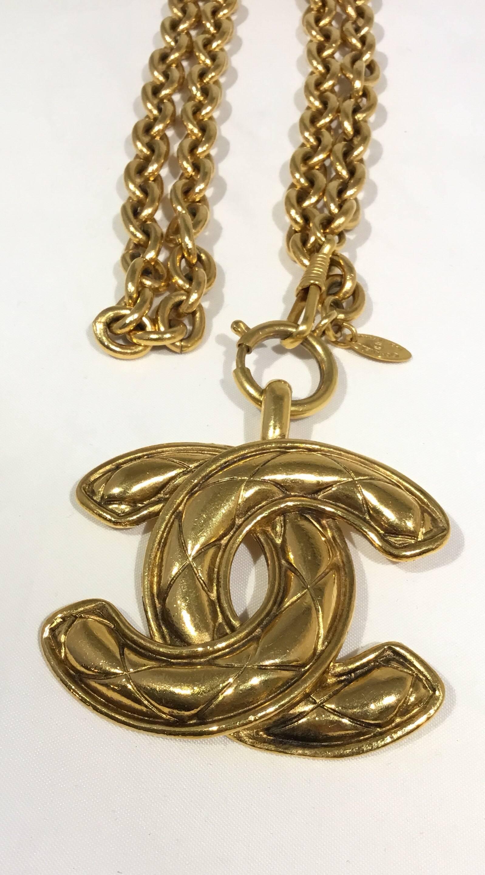 Chanel 1990’s Vintage Chain XL Pendant Necklace 2