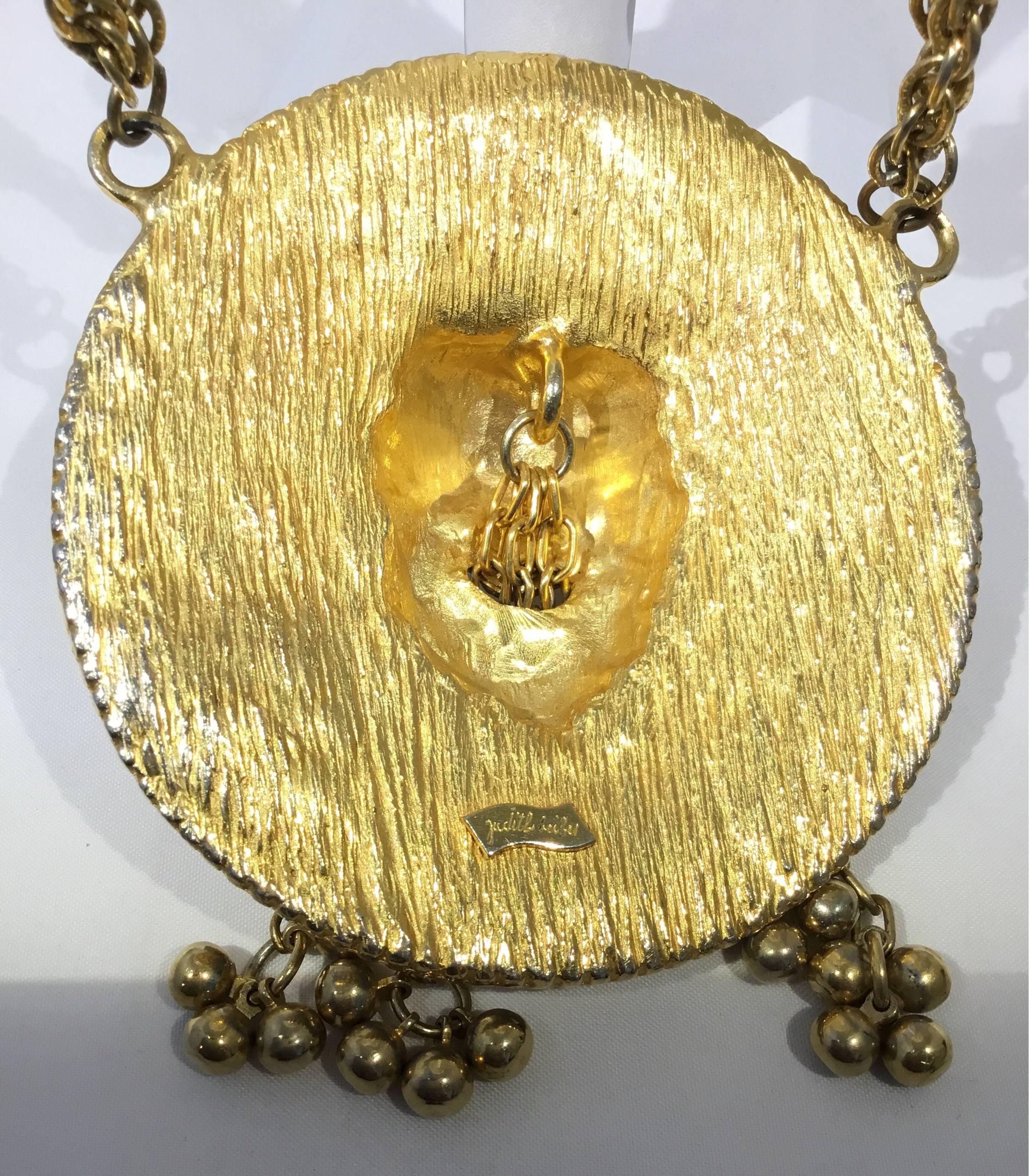 Judith Leiber Massive Bacchus Medallion Necklace   For Sale 1