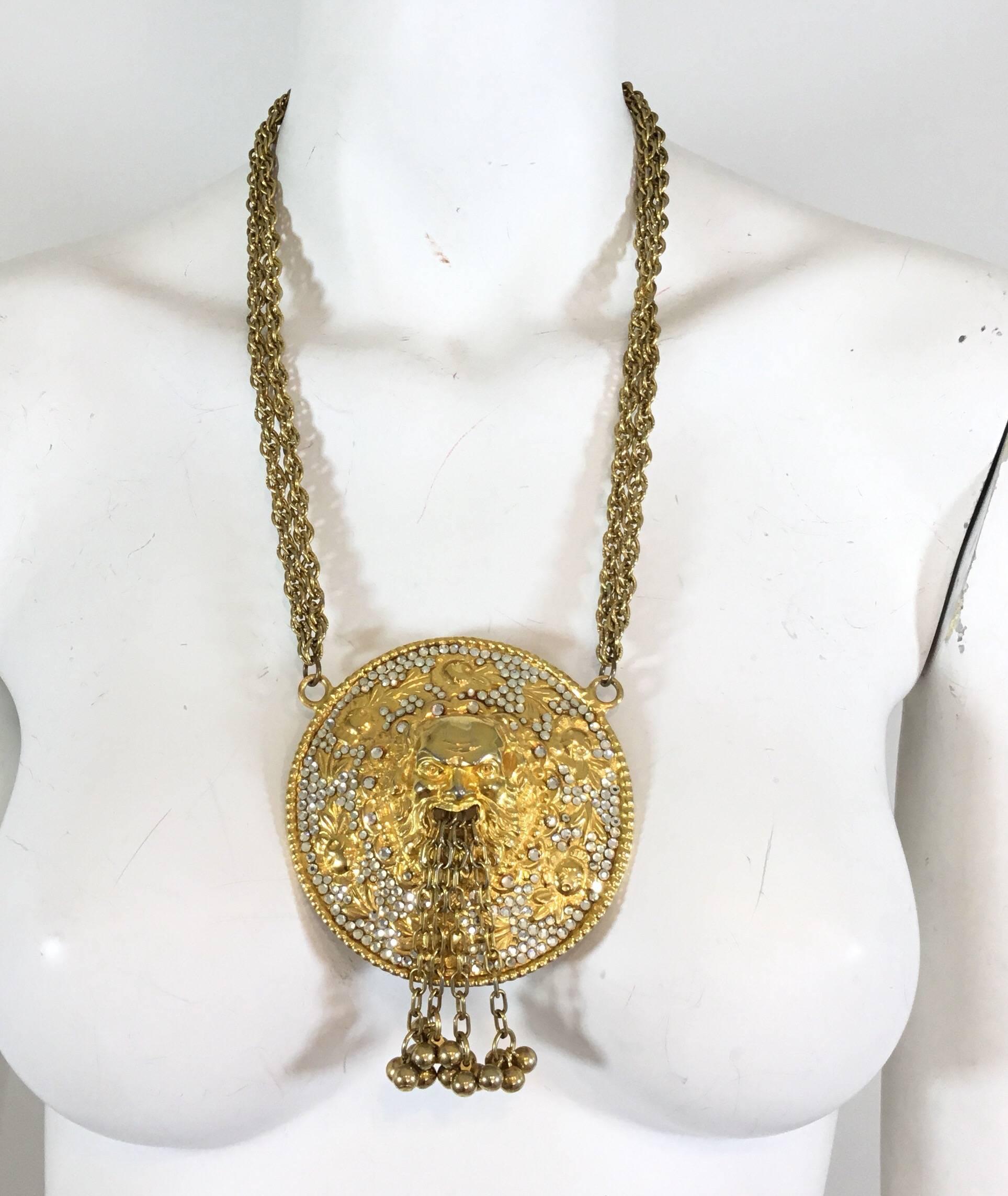 Judith Leiber Massive Bacchus Medallion Necklace   For Sale 3