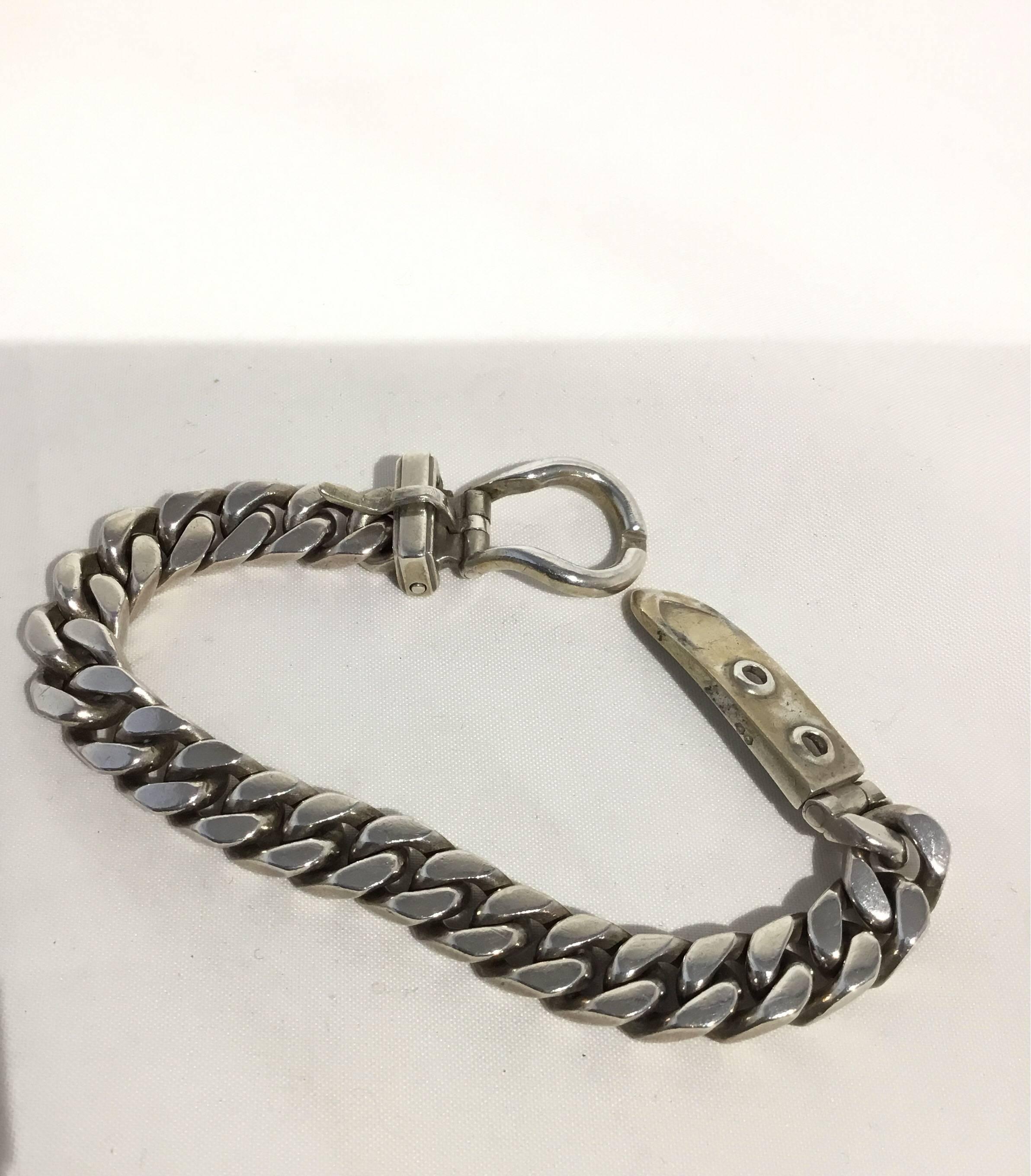 hermes silver buckle bracelet