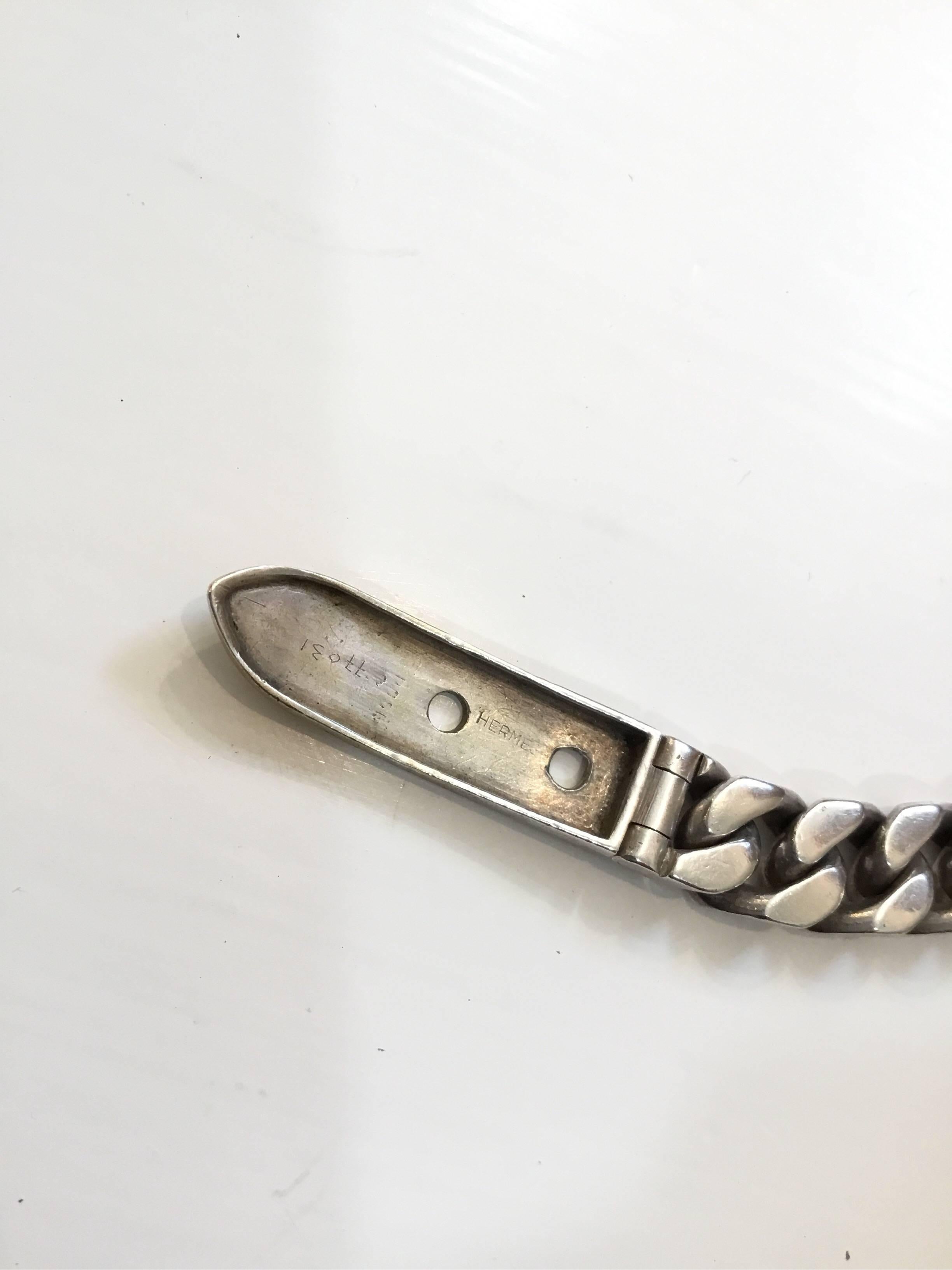 Women's or Men's Hermes Sterling Silver Buckle Bracelet