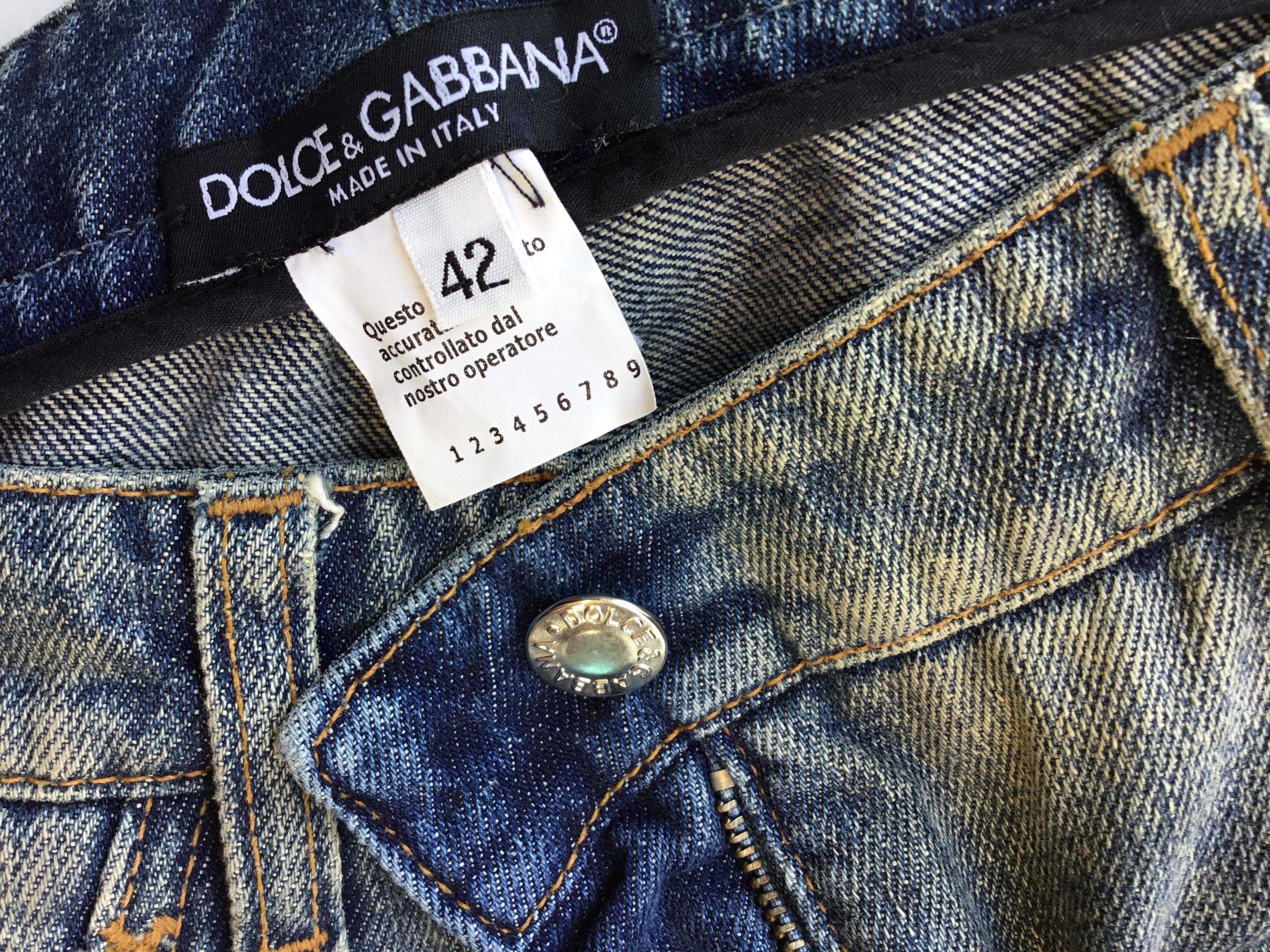 Dolce & Gabbana Heavily Embellished Jeans Spring 2005 Runway In Excellent Condition In Carmel, CA