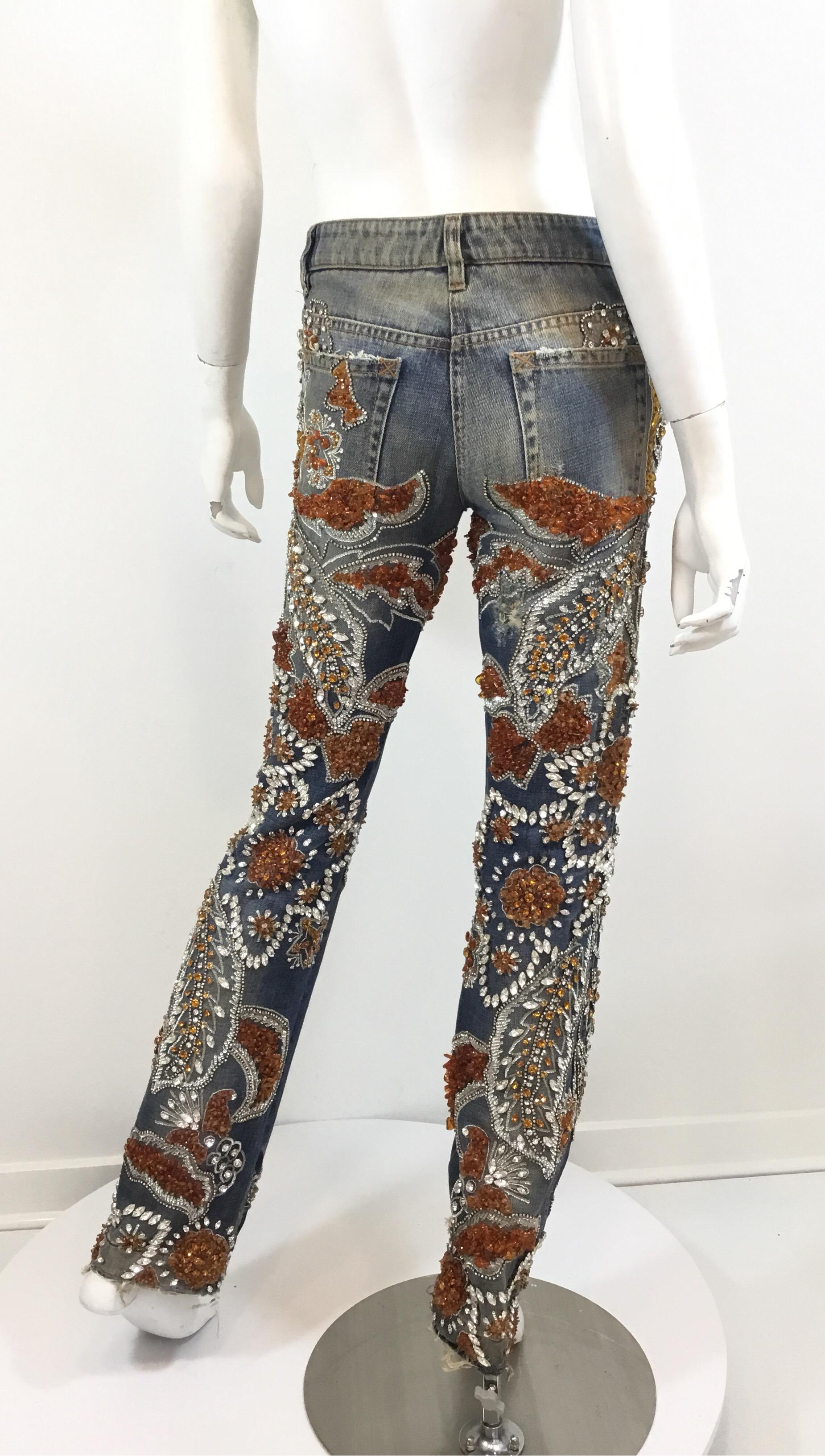 dolce and gabbana embroidered jeans