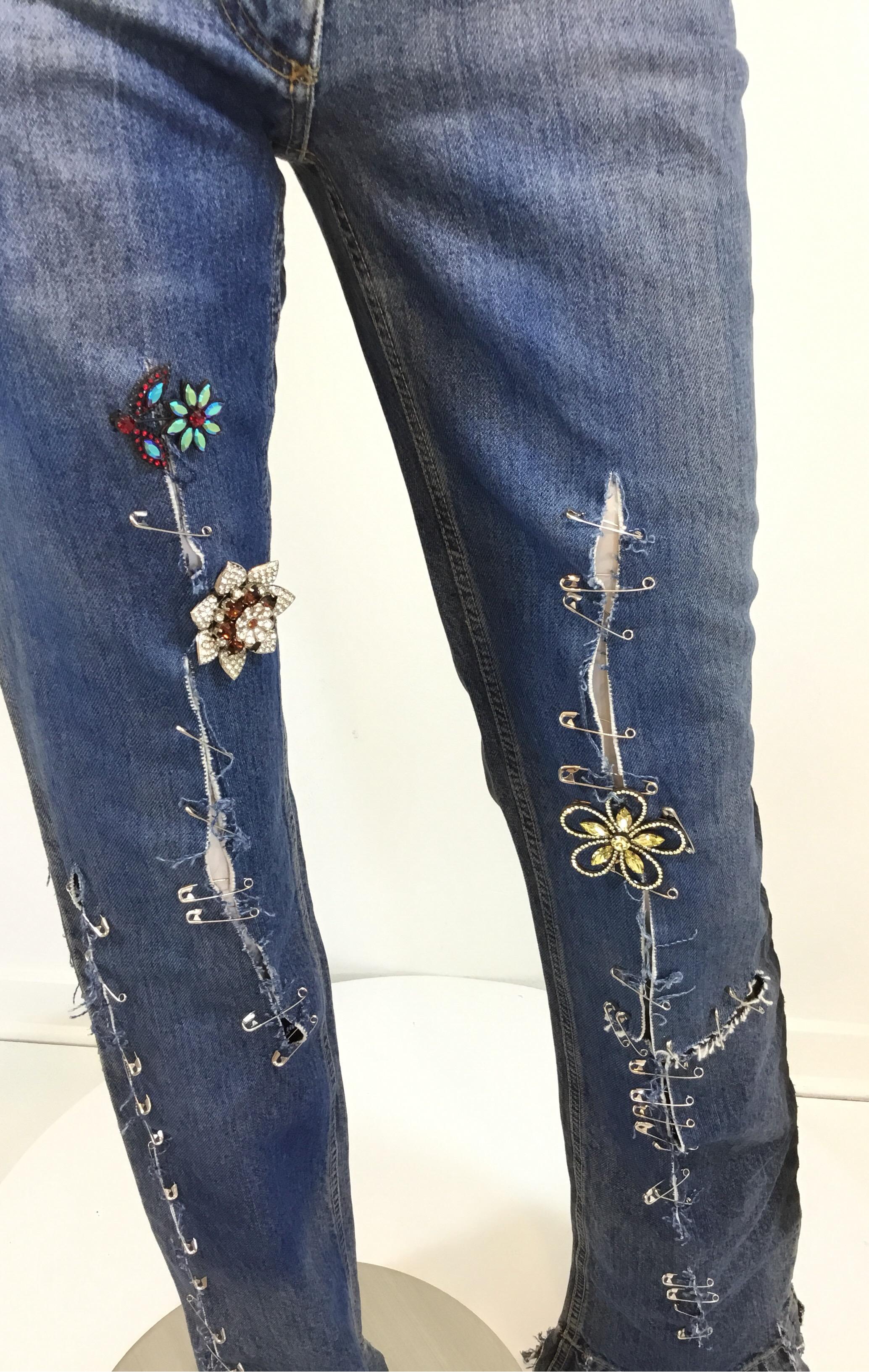 jeans with safety pins