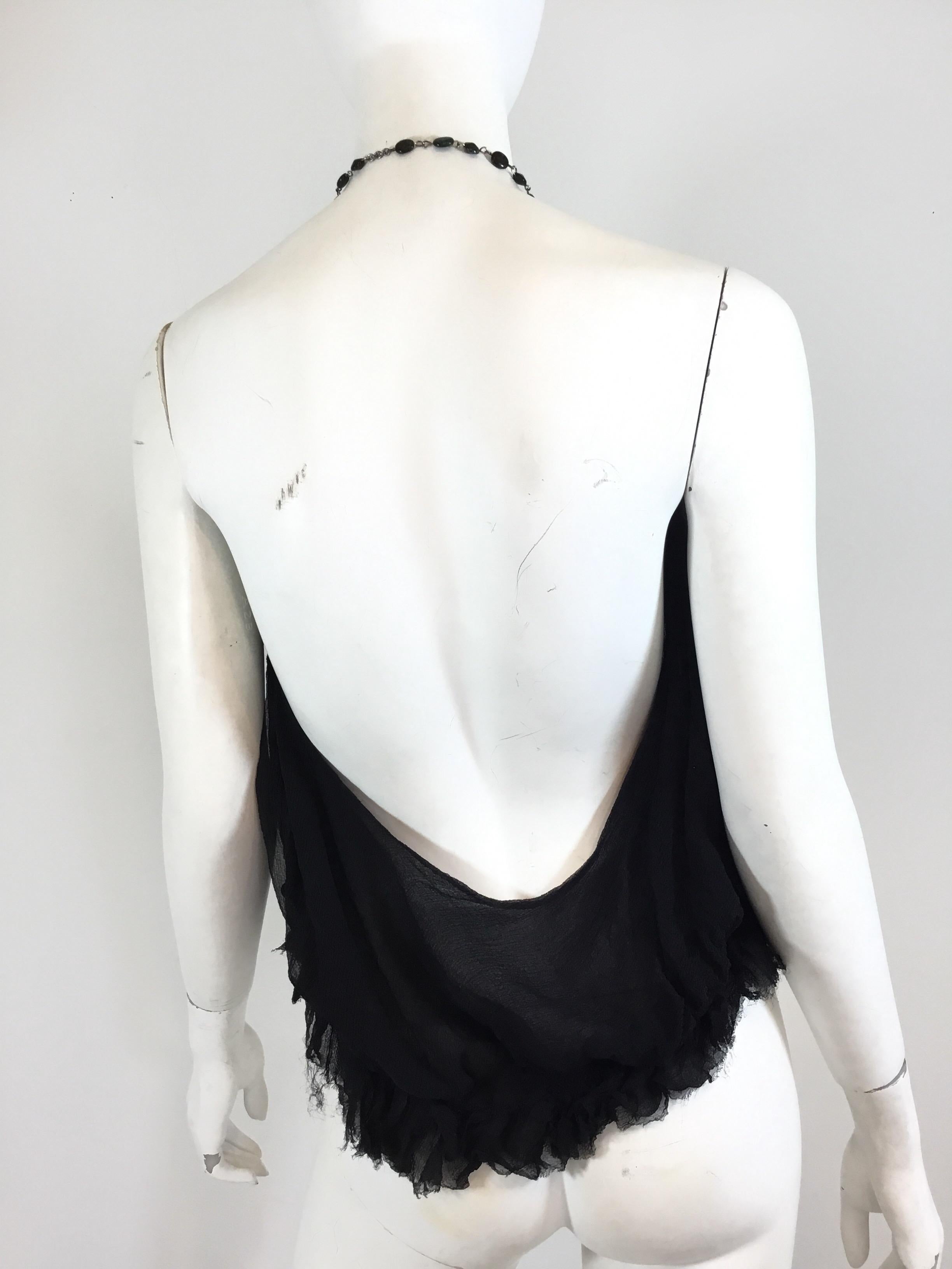 Alexander McQueen Peasant Top w/ Bead and Cross Necklace In Excellent Condition In Carmel, CA