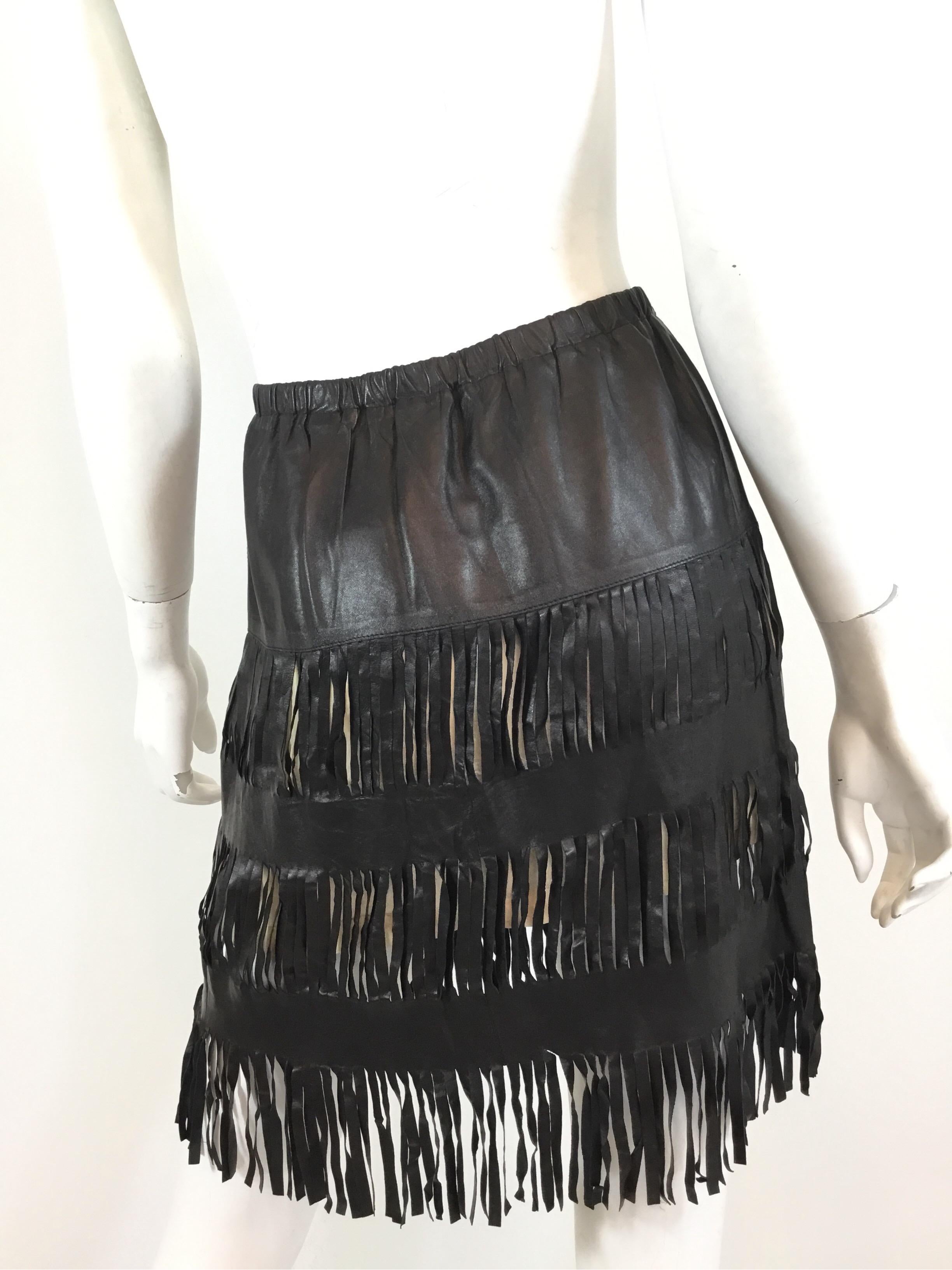 Tom Ford for Gucci Leather Fringe Skirt SS Runaway 1999 In Excellent Condition In Carmel, CA