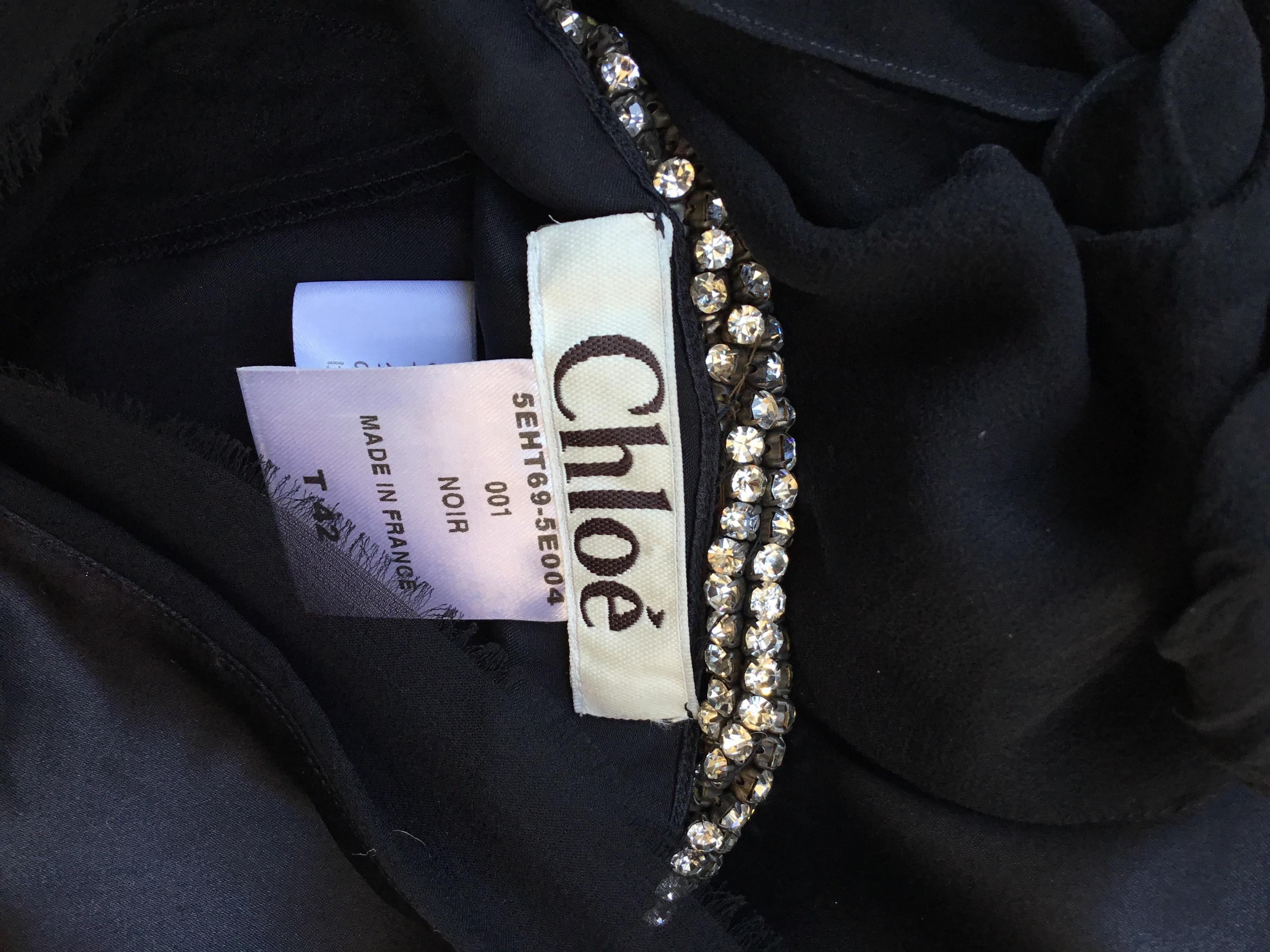 Chloé Silk Mini Dress Rhinestone Halter Strap 1