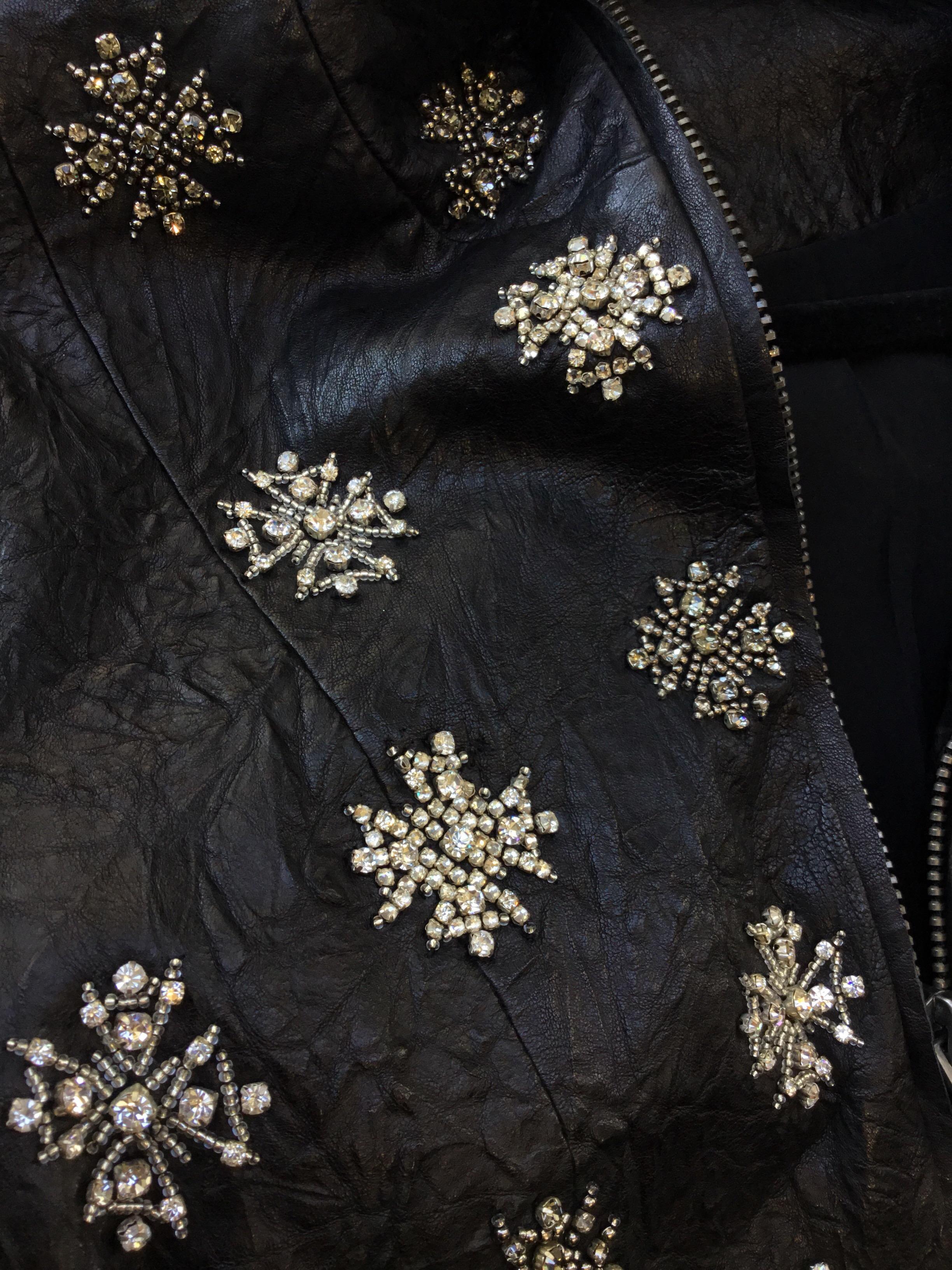 Rococo Leather Rhinestone Embellished Jacket 1