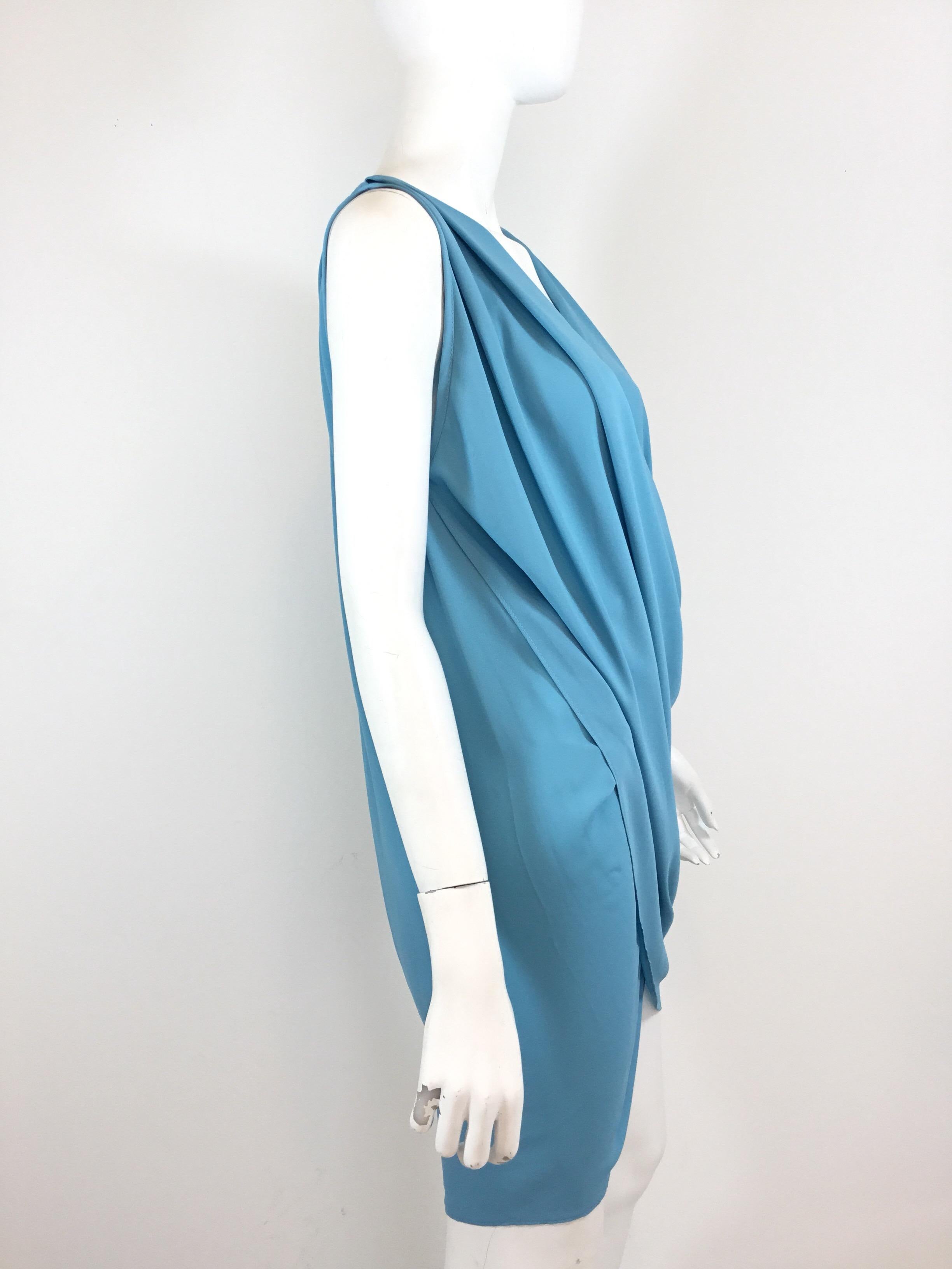 Blue Gianni Versace Draped Dress