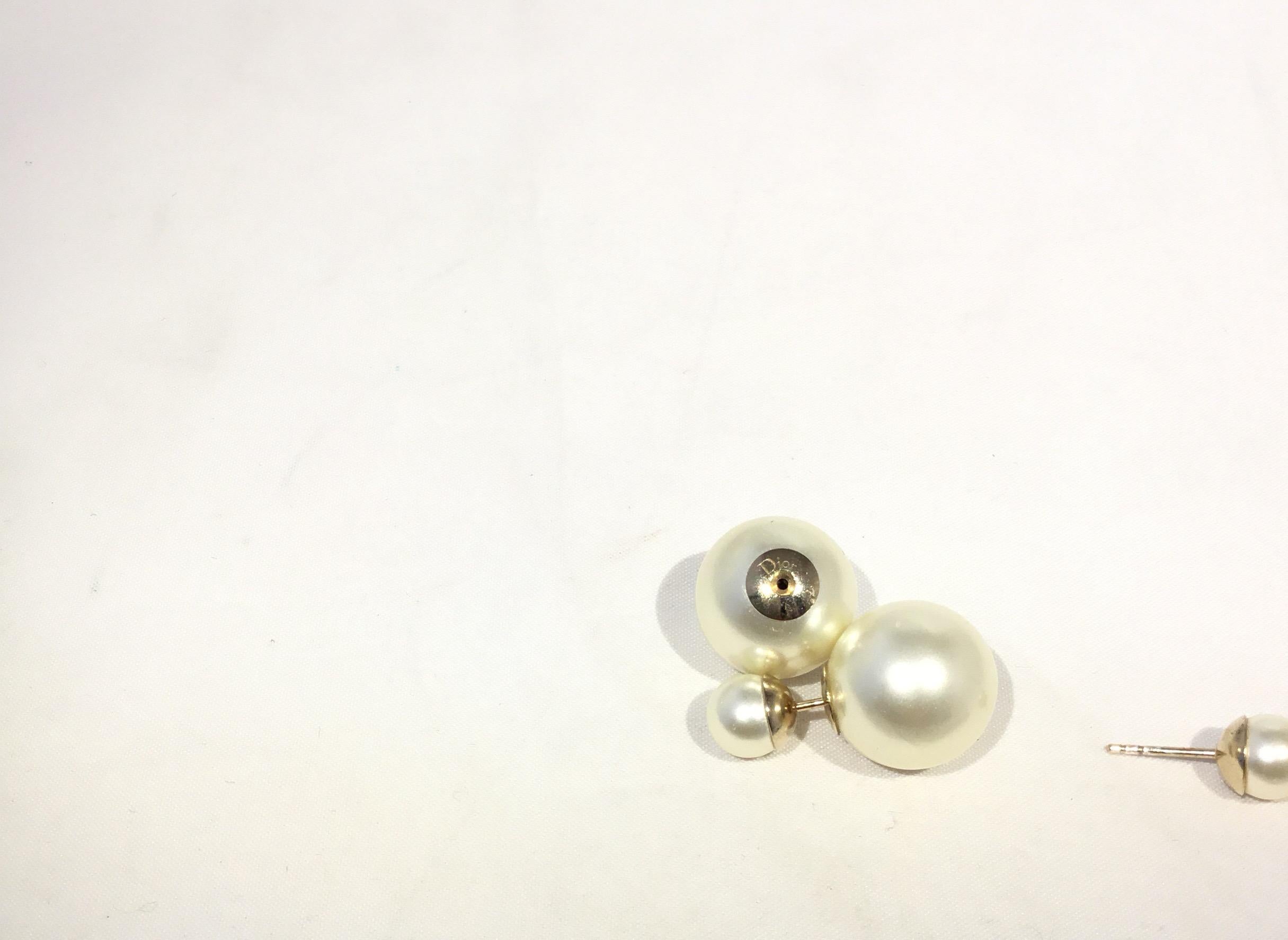 CHRISTIAN DIOR Tribal Pearl Mise En Dior Earrings In Excellent Condition In Carmel, CA