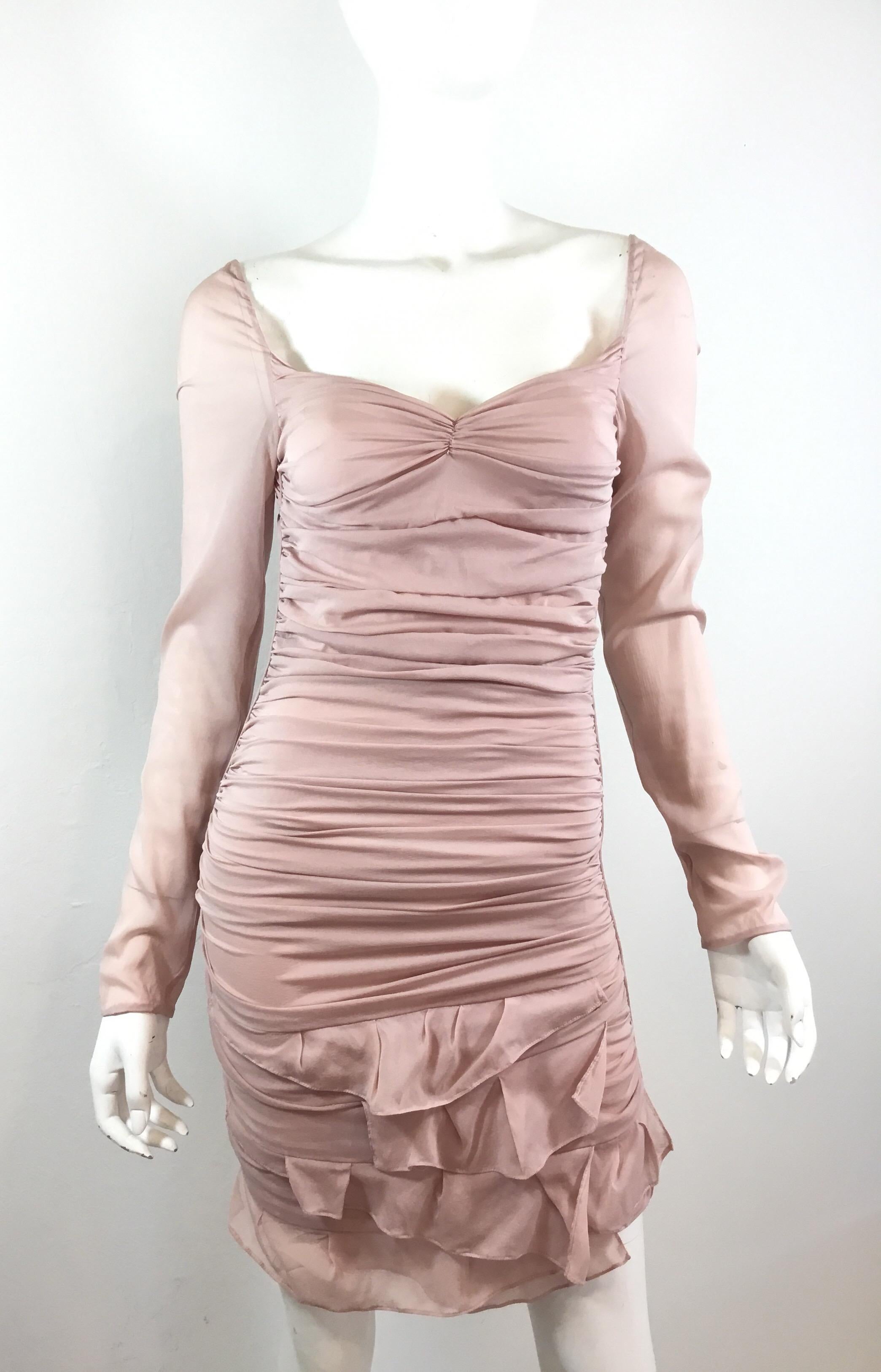 Beige Tom Ford for Gucci Ruched Dress, 2003 Spring Runway