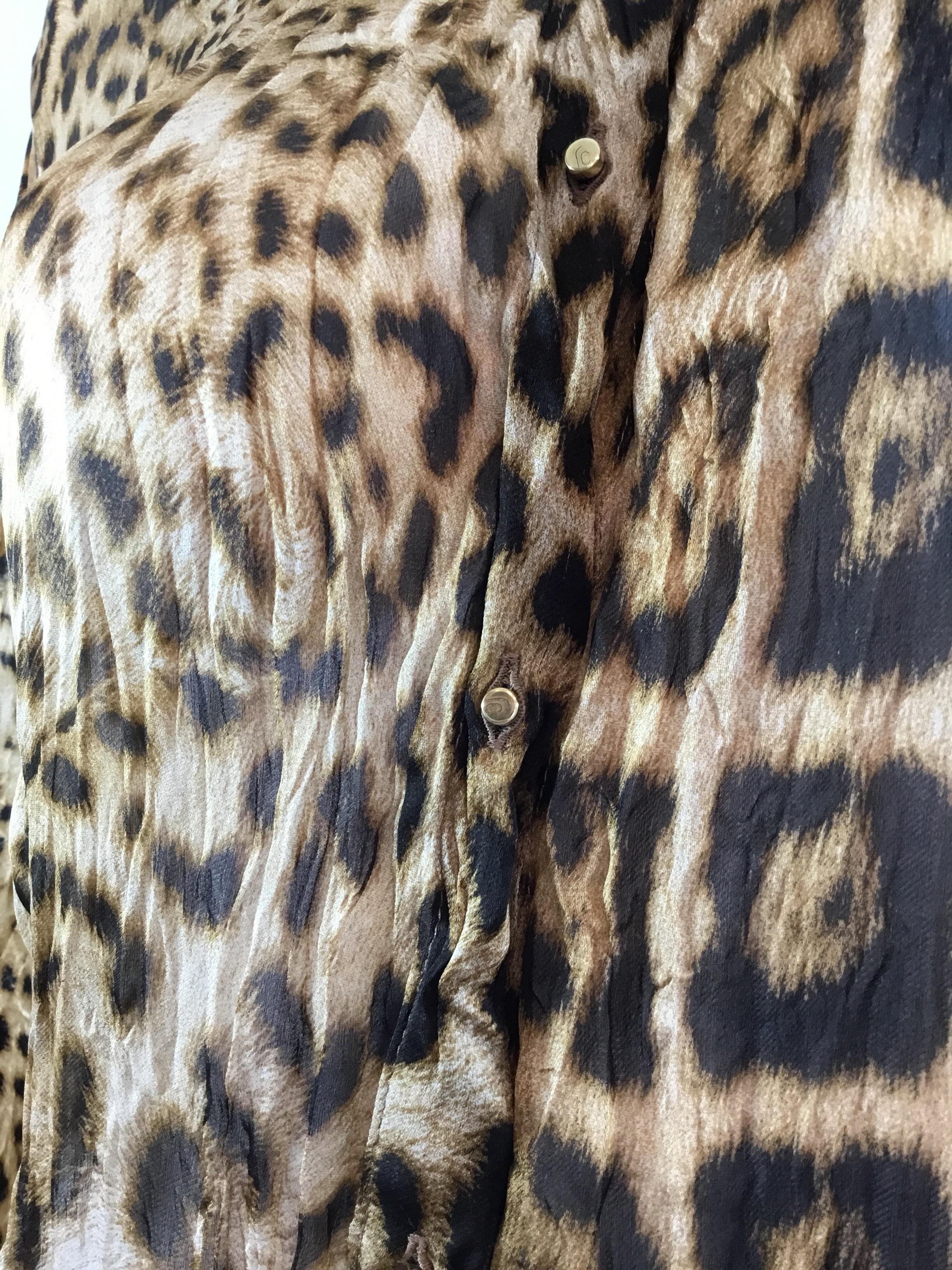 Roberto Cavalli Silk Leopard Blouse In Excellent Condition In Carmel, CA