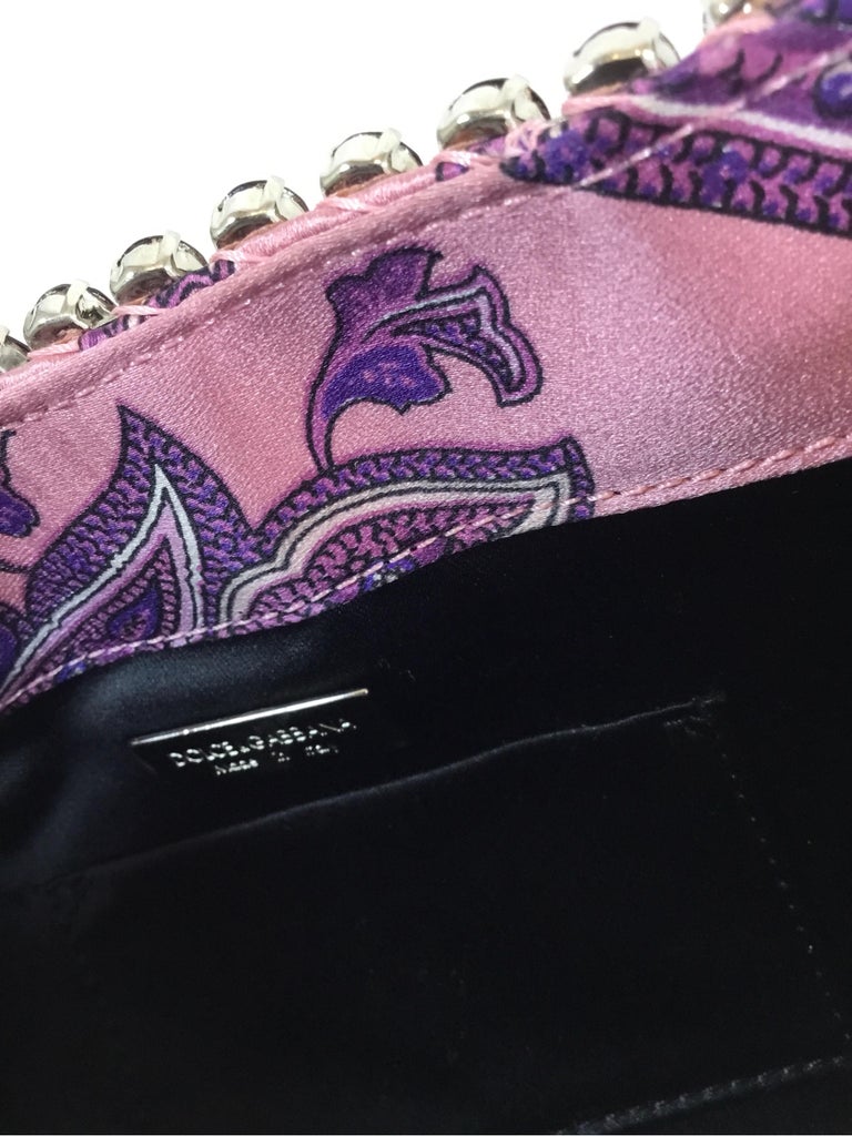 Dolce and Gabbana Satin Purse with Rhinestone Handle at 1stDibs