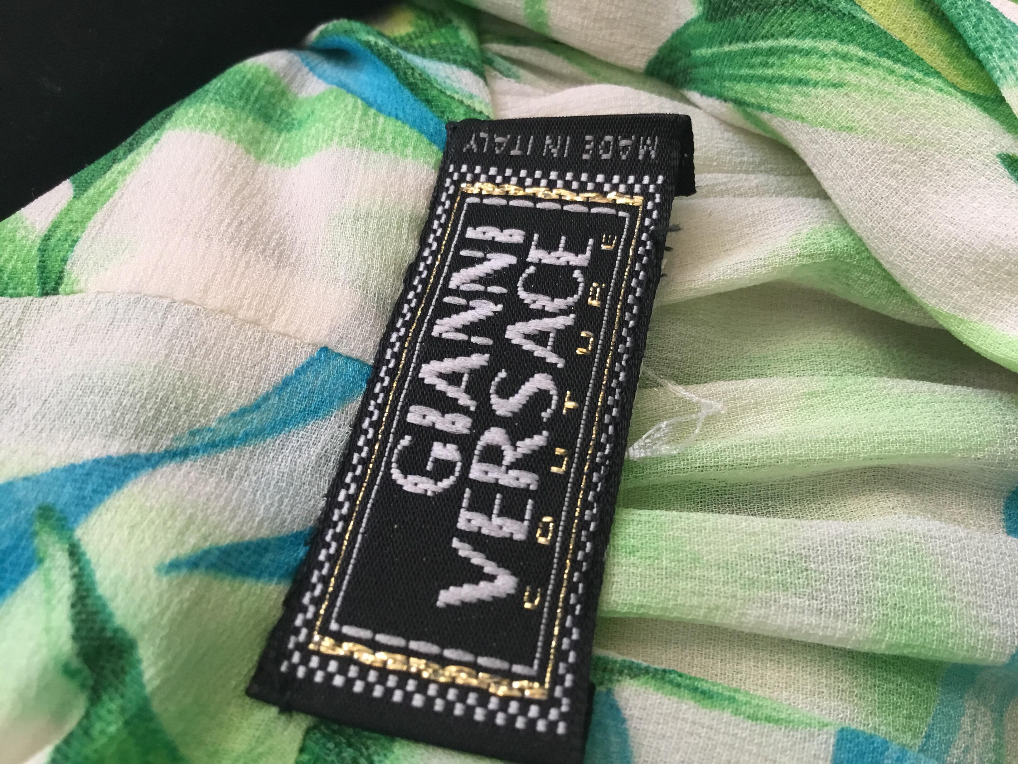 Women's Gianni Versace Silk Print Blouse with Neck Tie