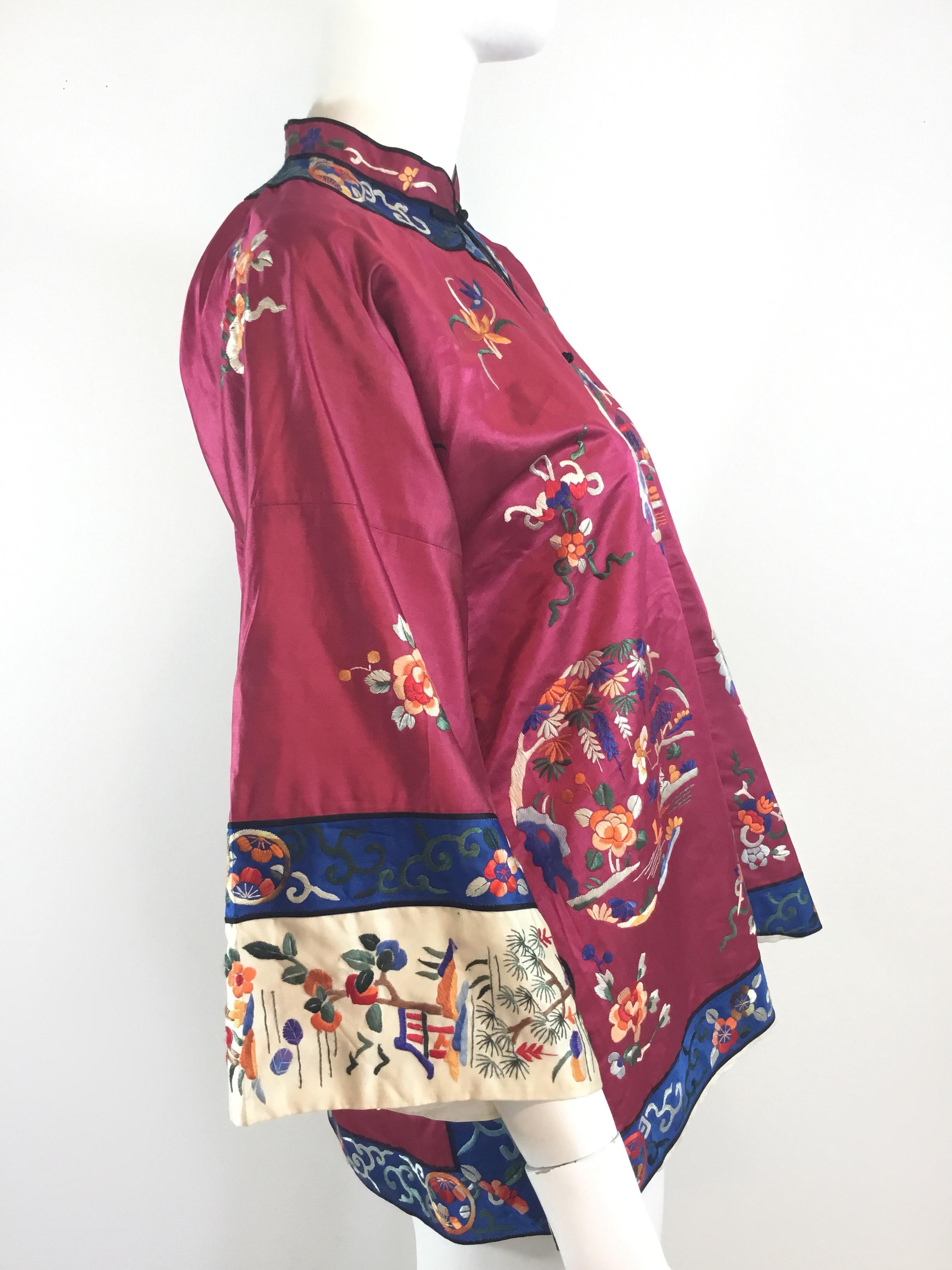 Women's Chinese Silk Embroidered Jacket, Circa 1920