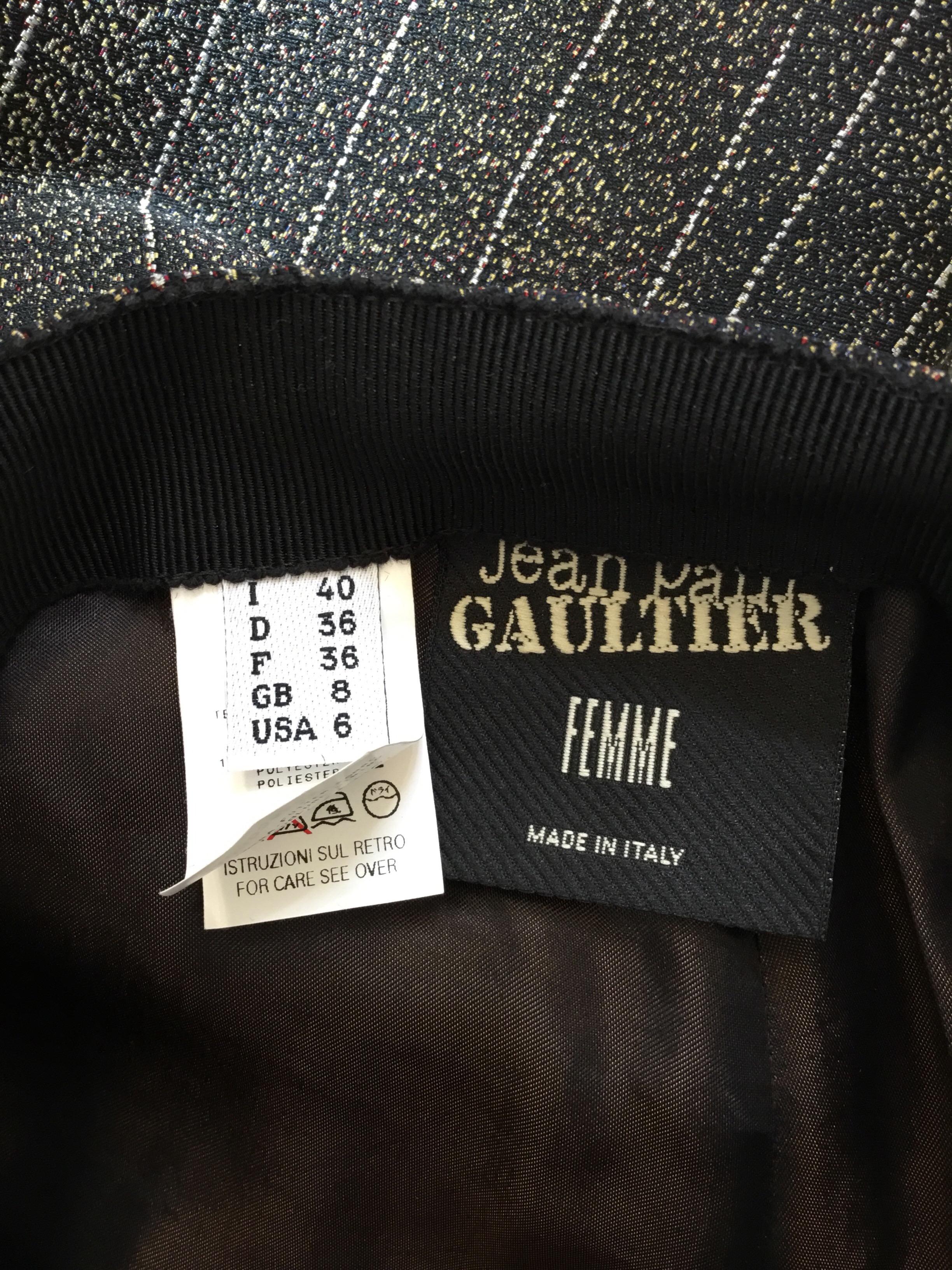 Black Jean Paul Gaultier Pinstriped Pants on Pants For Sale