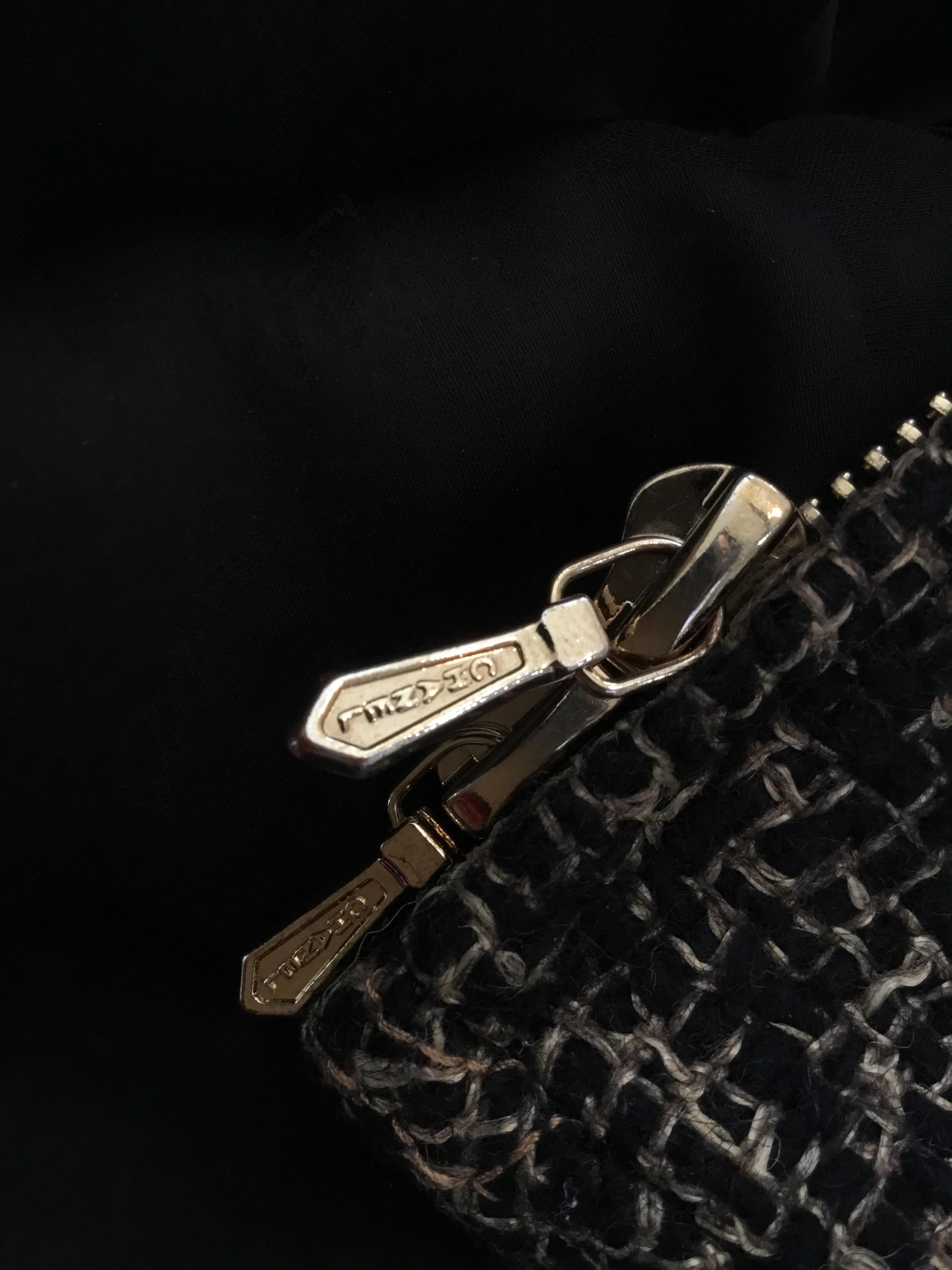 Chanel Black & Gold Tweed Knit Peplum Jacket 2
