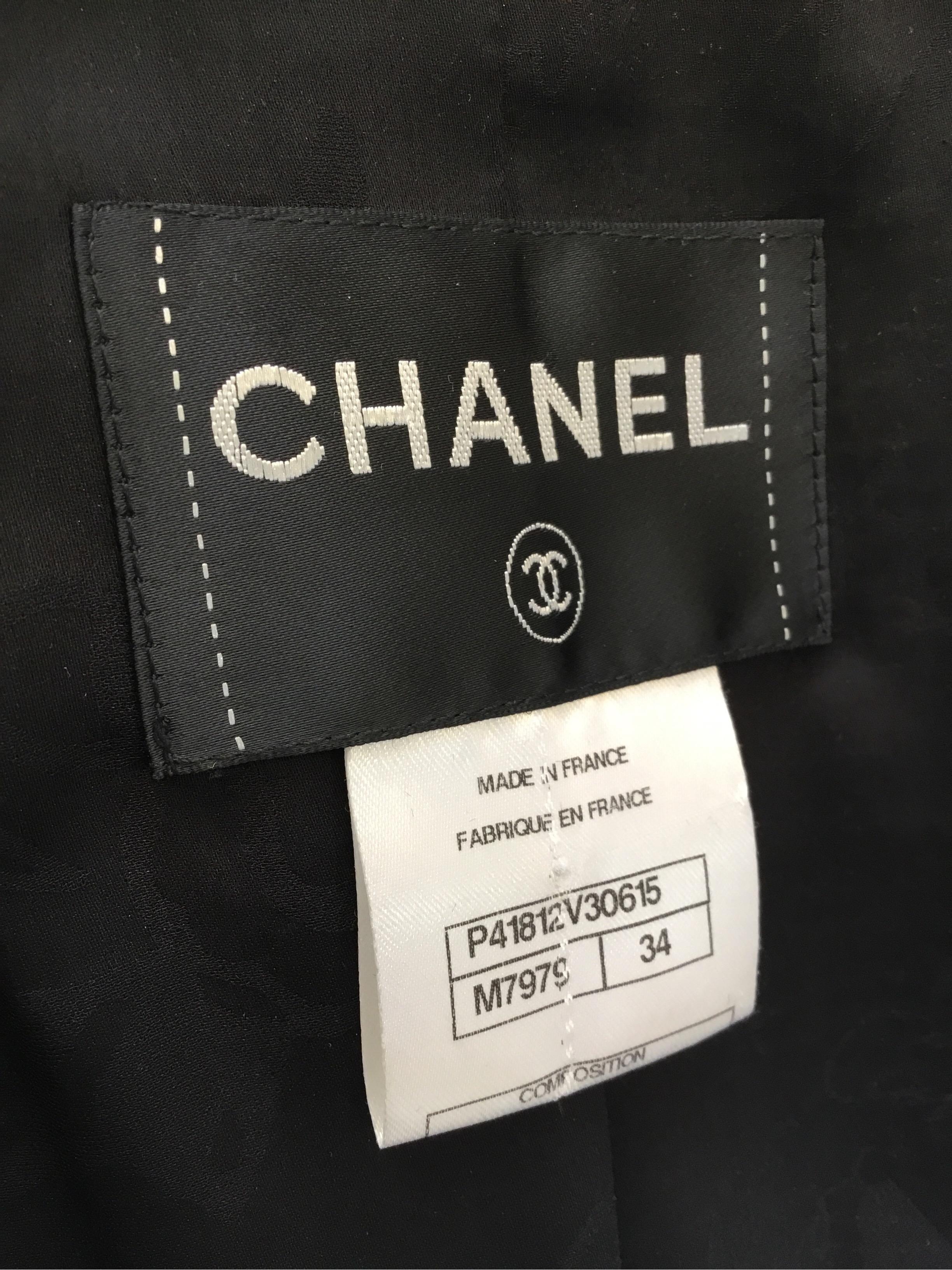 Women's Chanel Black & Gold Tweed Knit Peplum Jacket
