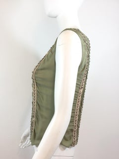 Chloé Silk Blouse with Rivet & Suede Detail