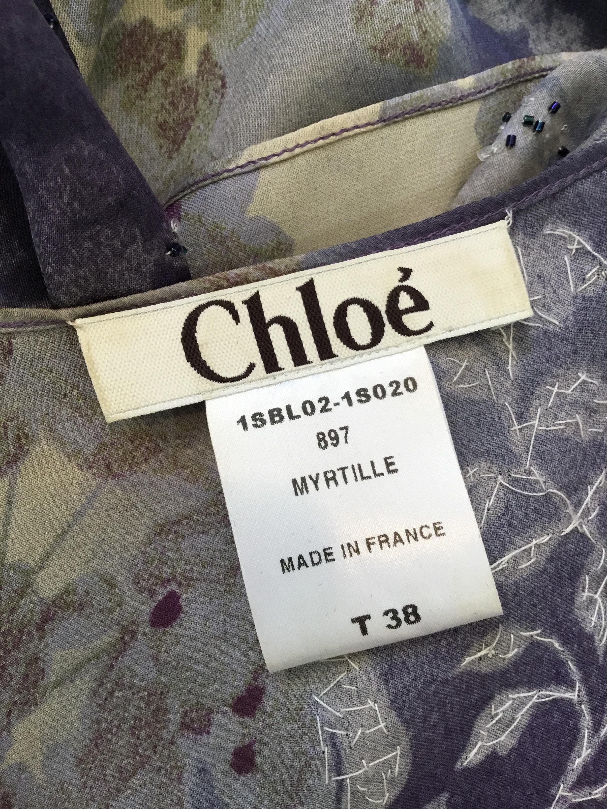Chloé Silk Embellished Peasant Blouse 3