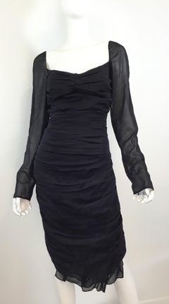 Tom Ford for Gucci Silk Chiffon Ruched Dress 2003 Spring Runway