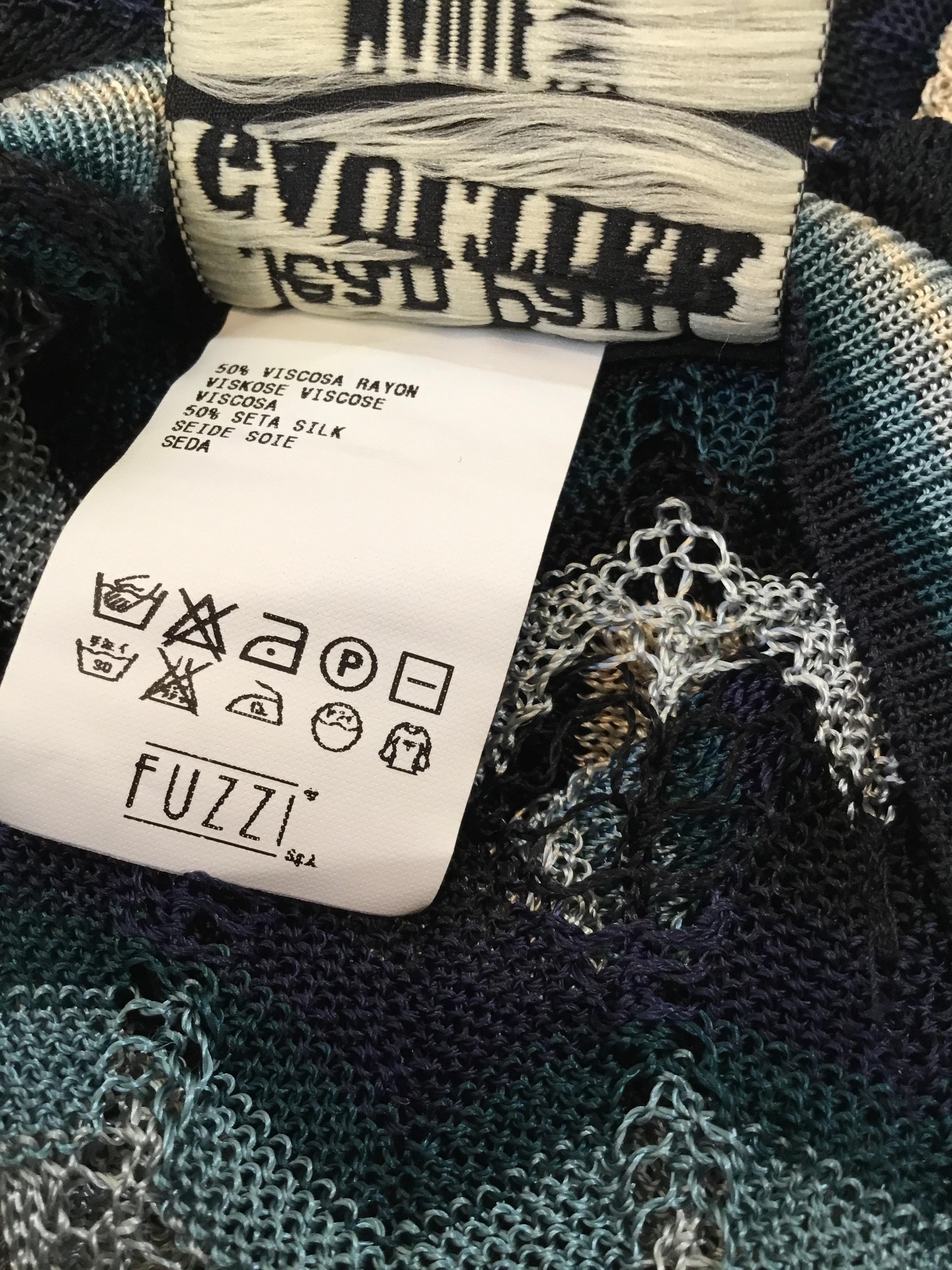 Gray Jean Paul Gaultier Fuzzi Knit with Chiffon Blouse