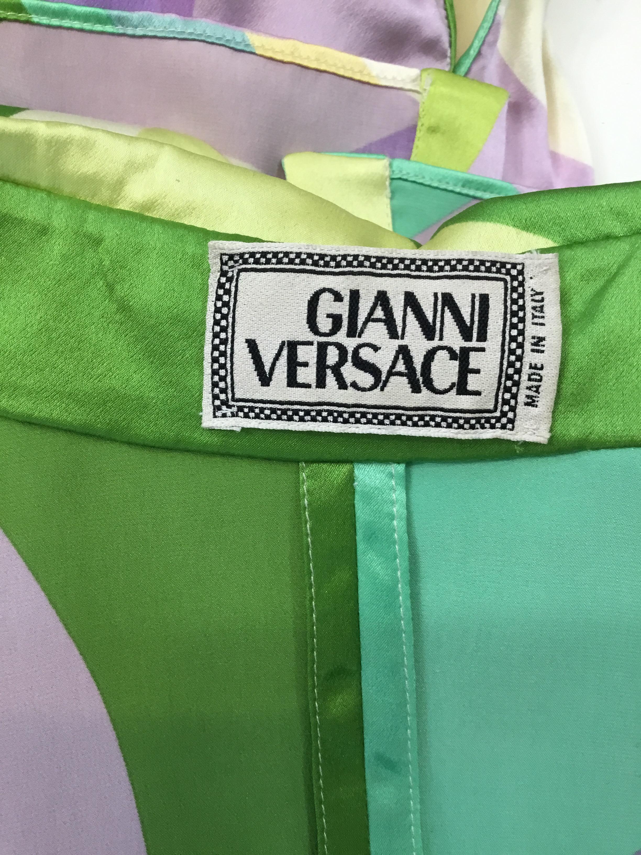 Gianni Versace Couture Silk Blouse Vintage In Good Condition In Carmel, CA