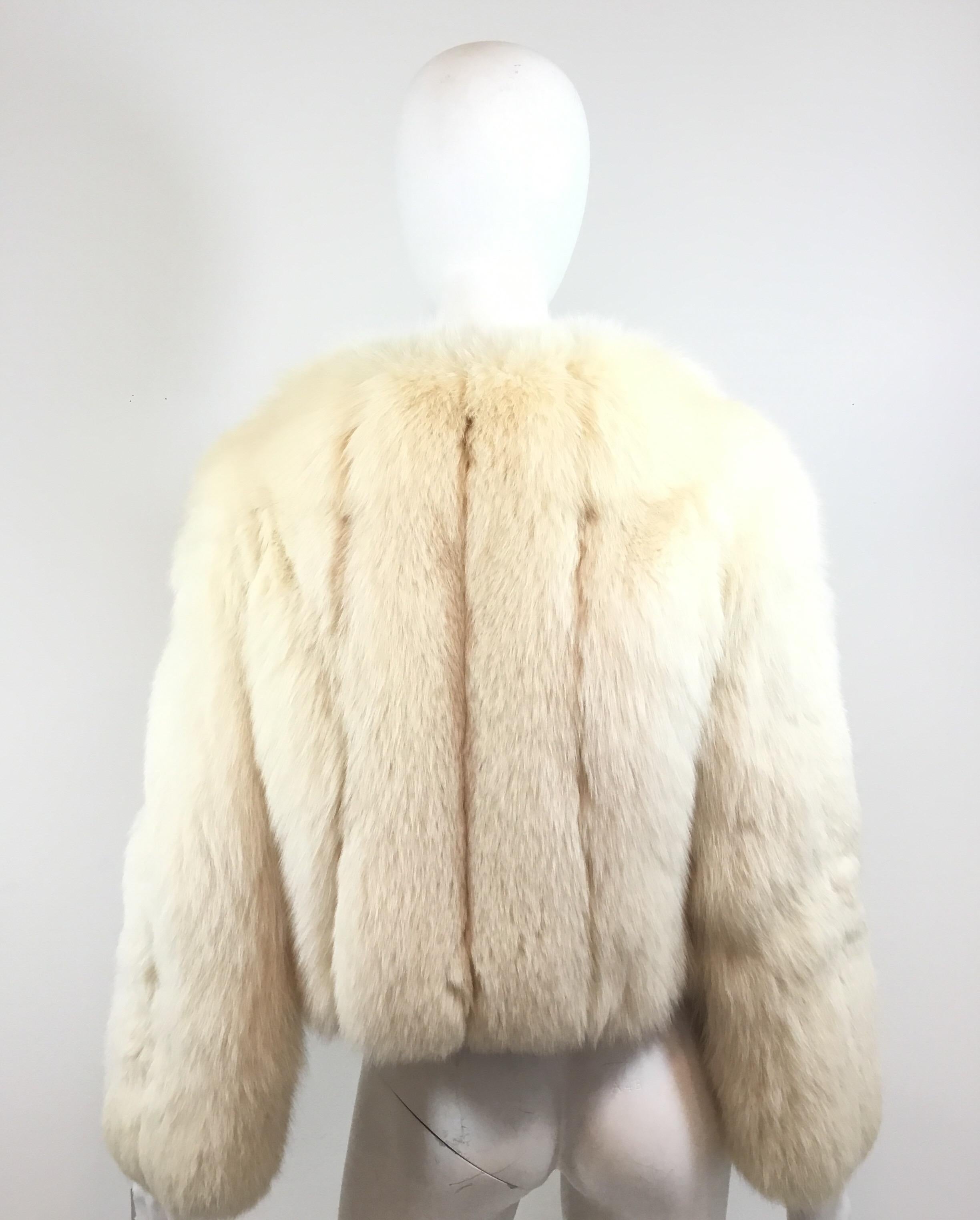 Sakowitz Fox Fur Chubby Jacket Vintage In Good Condition In Carmel, CA