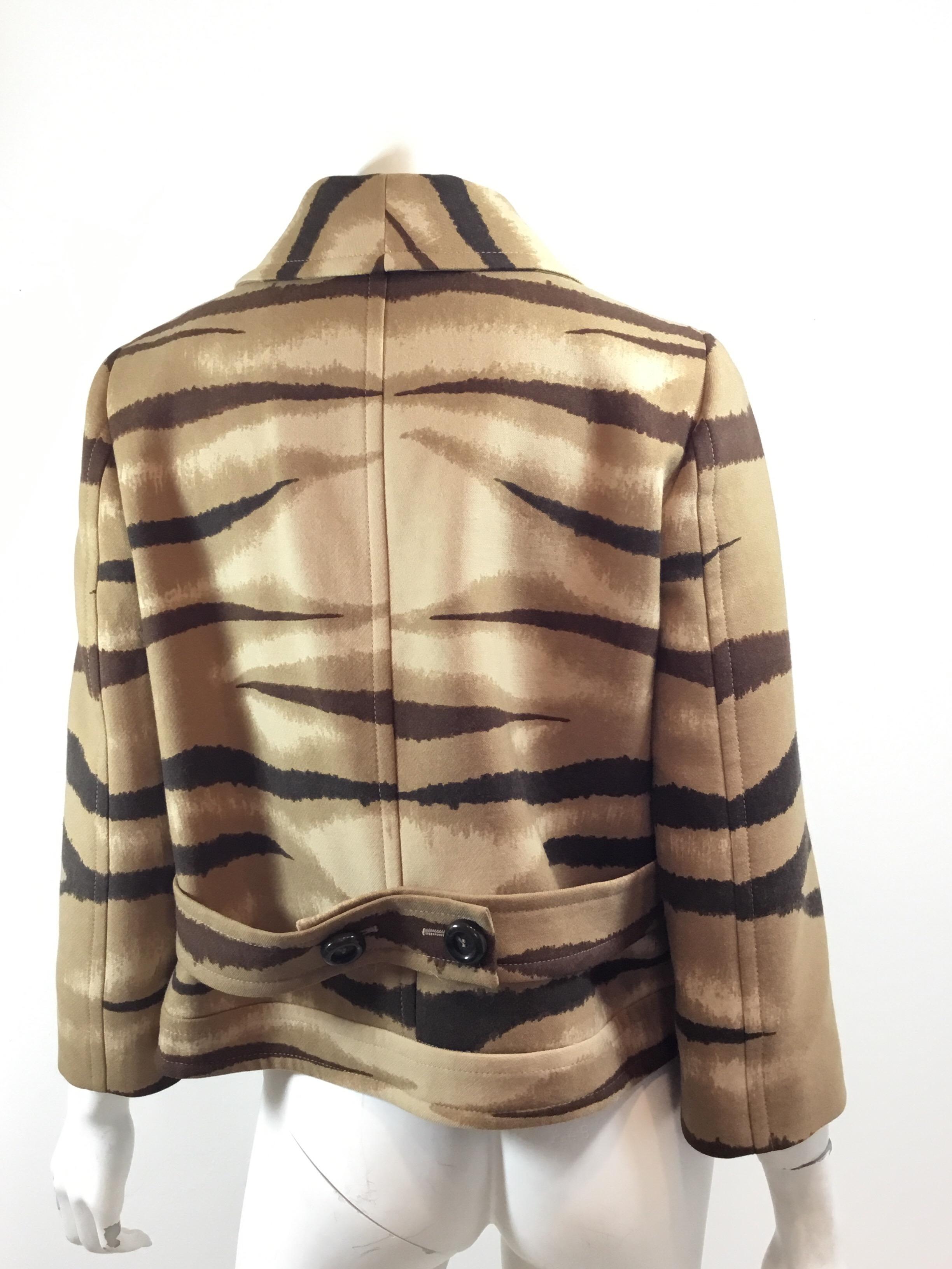Brown Valentino Wool Print Blazer Jacket