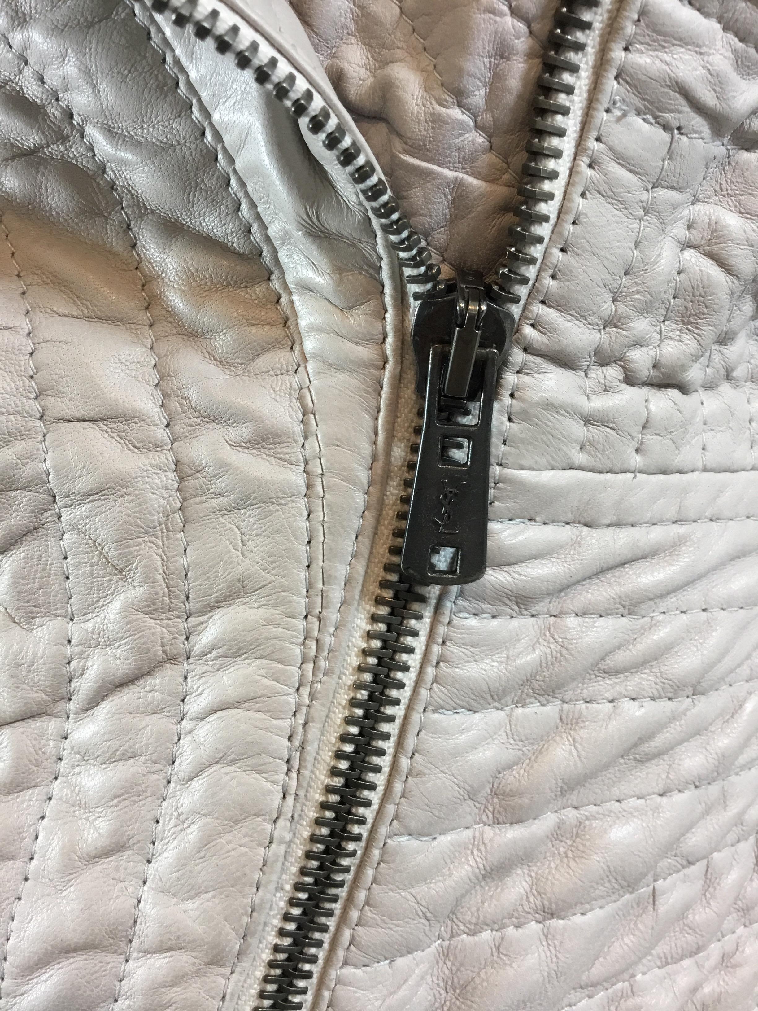 Yves Saint Laurent Quilted Leather Jacket In Excellent Condition In Carmel, CA