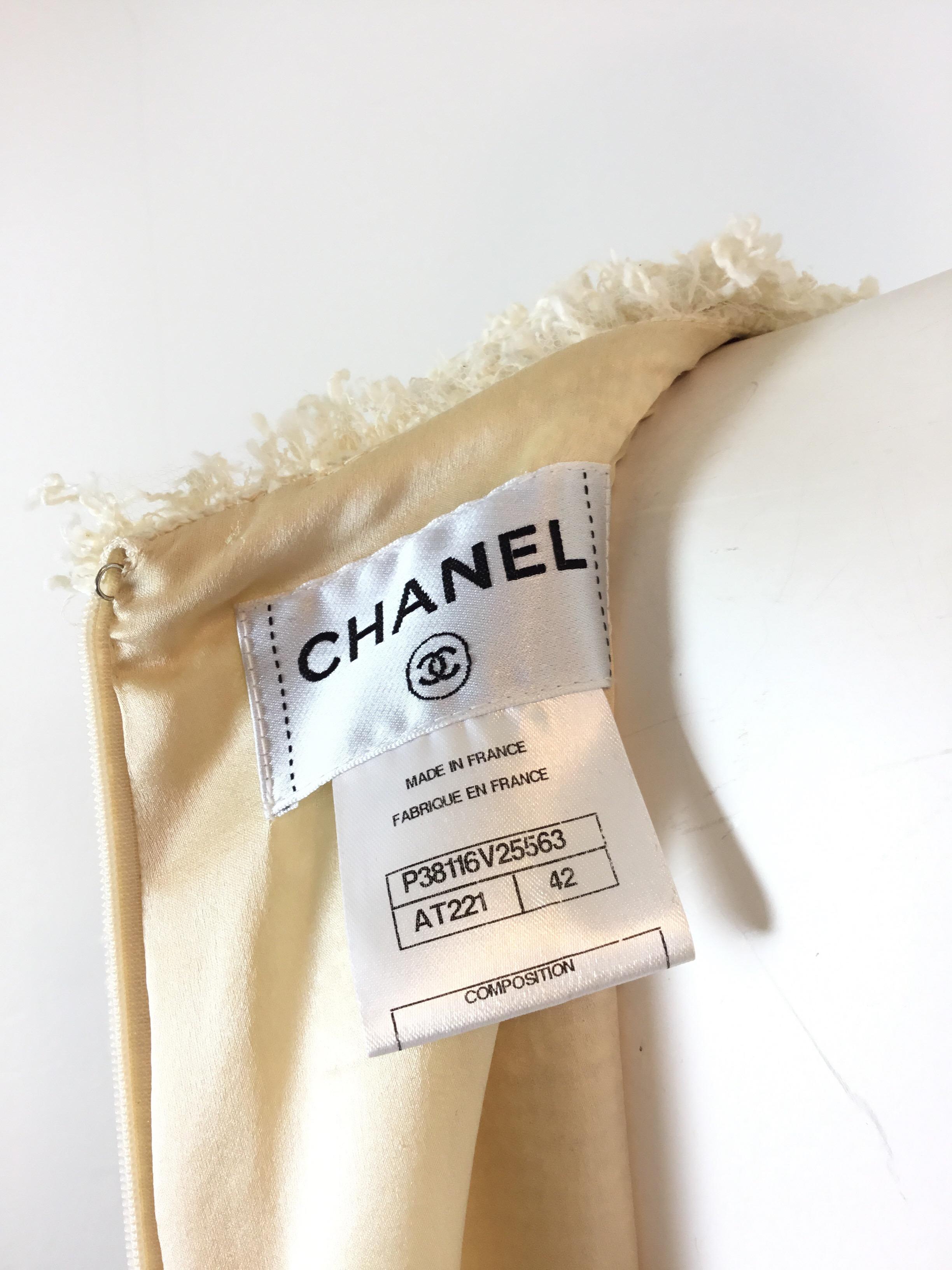 Chanel Fringe Tweed Knit Dress In Excellent Condition In Carmel, CA