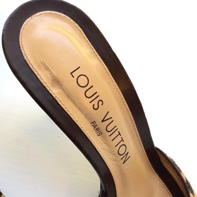 Louis Vuitton Pony Hair Damier Heels, 37 For Sale at 1stdibs