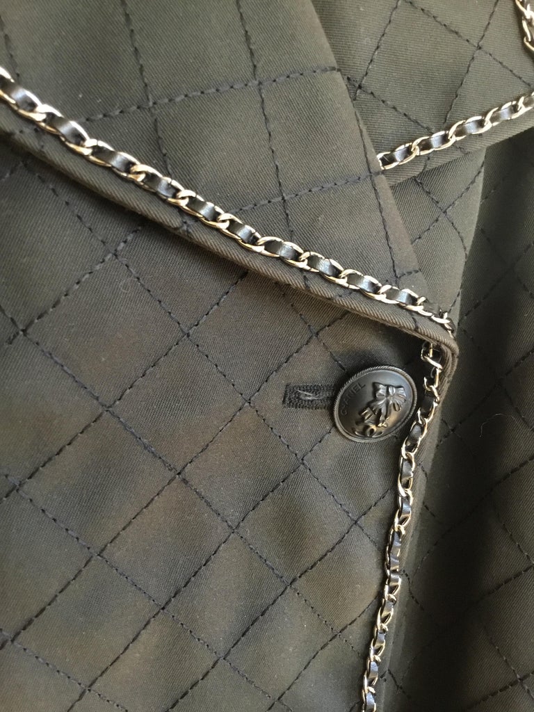 Chanel Trench Coat with Chain Trim 2004 A For Sale at 1stDibs | trench ...