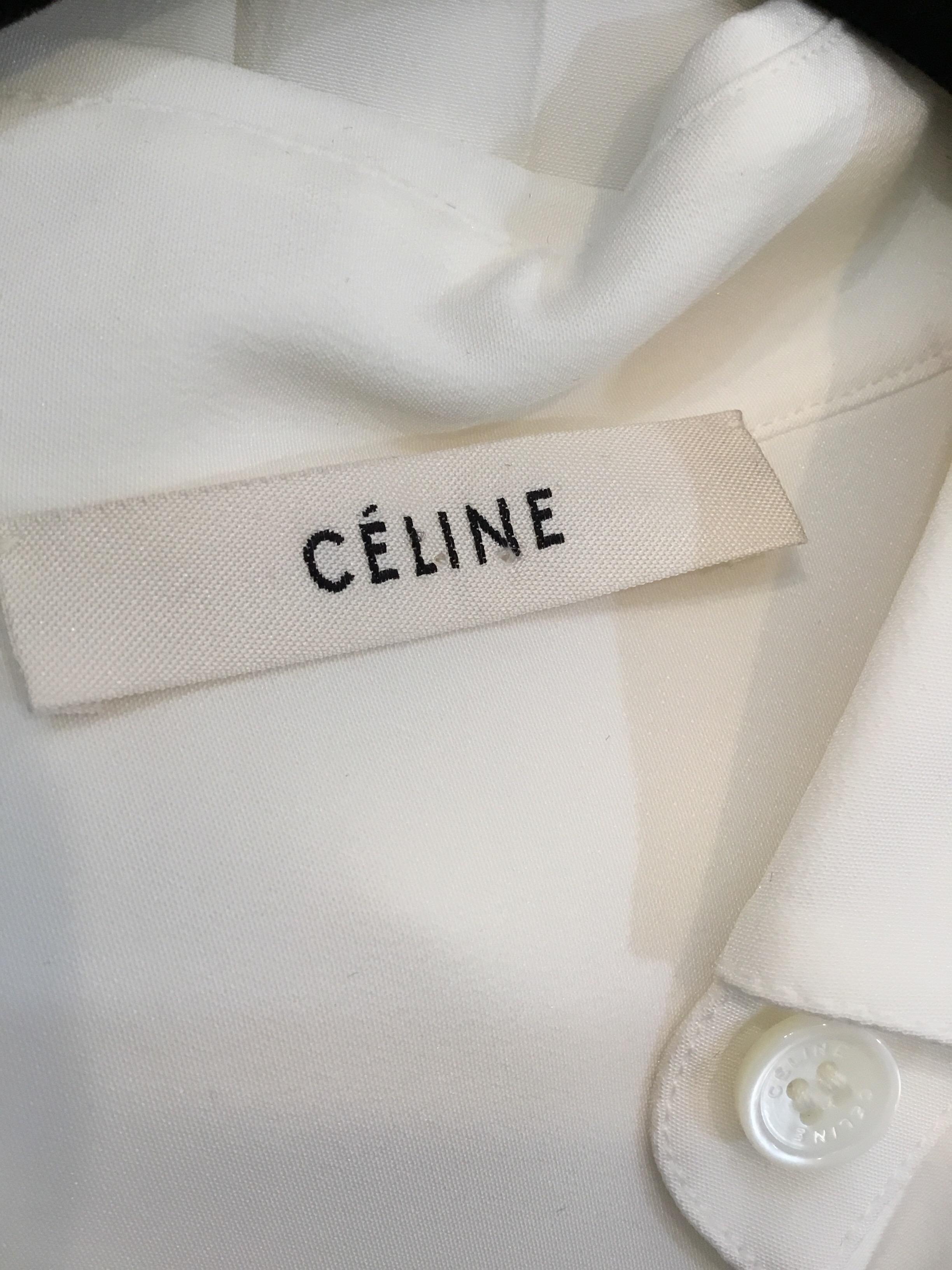 Celine Silk Color Block Blouse In Excellent Condition In Carmel, CA